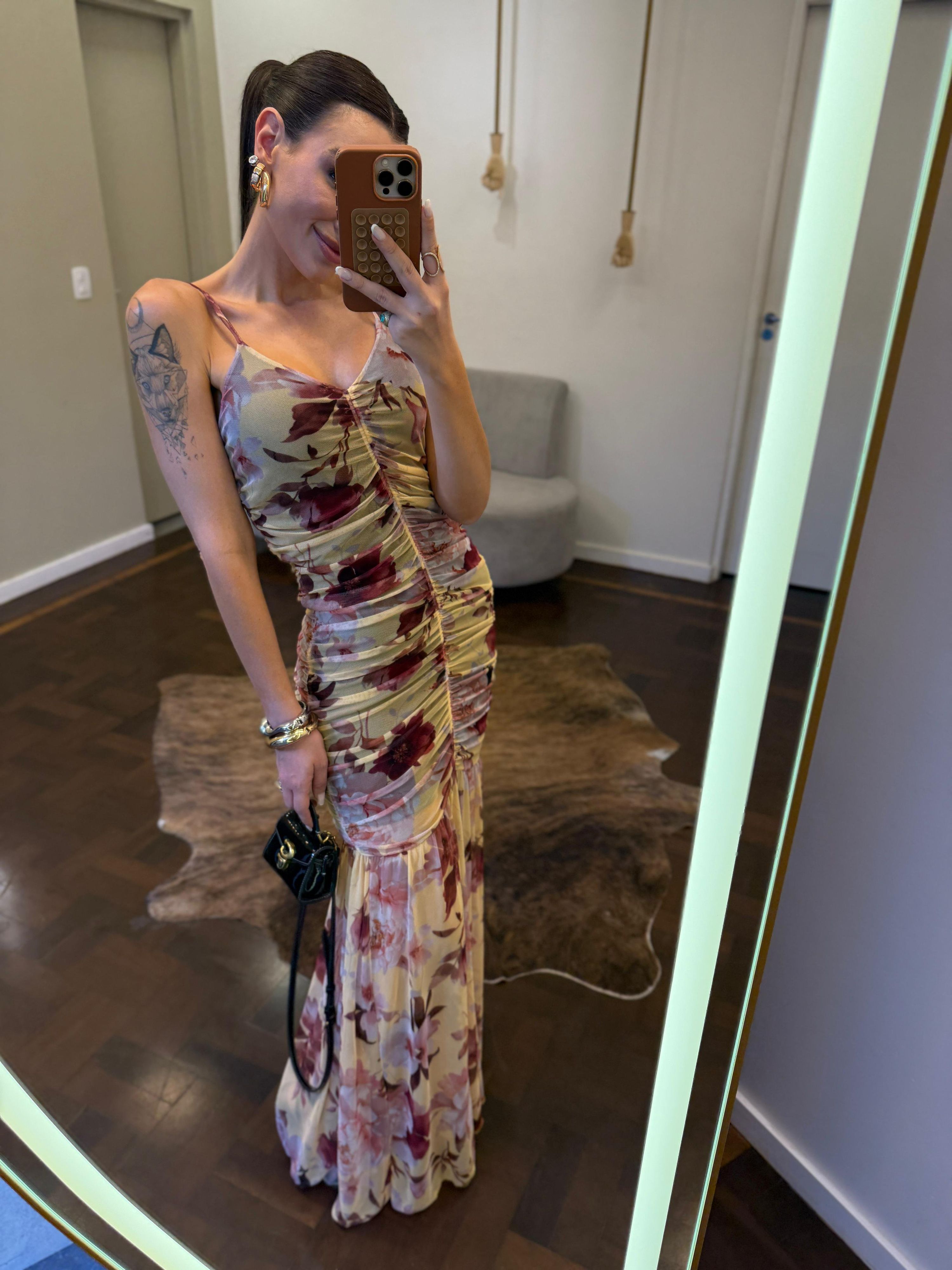 Vestido Microtule Drapeado - Spring 