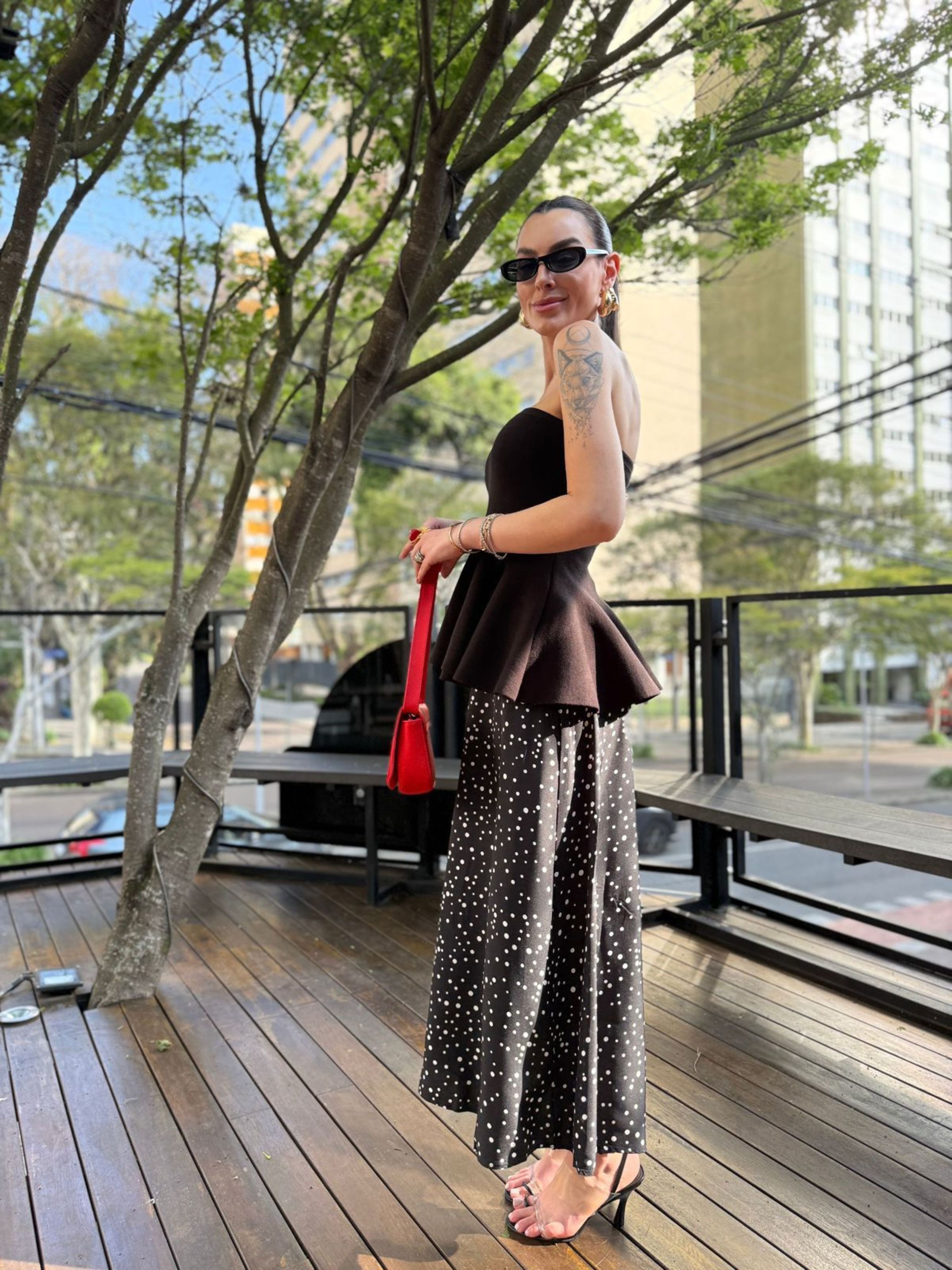 Saia Midi Poá Karen 