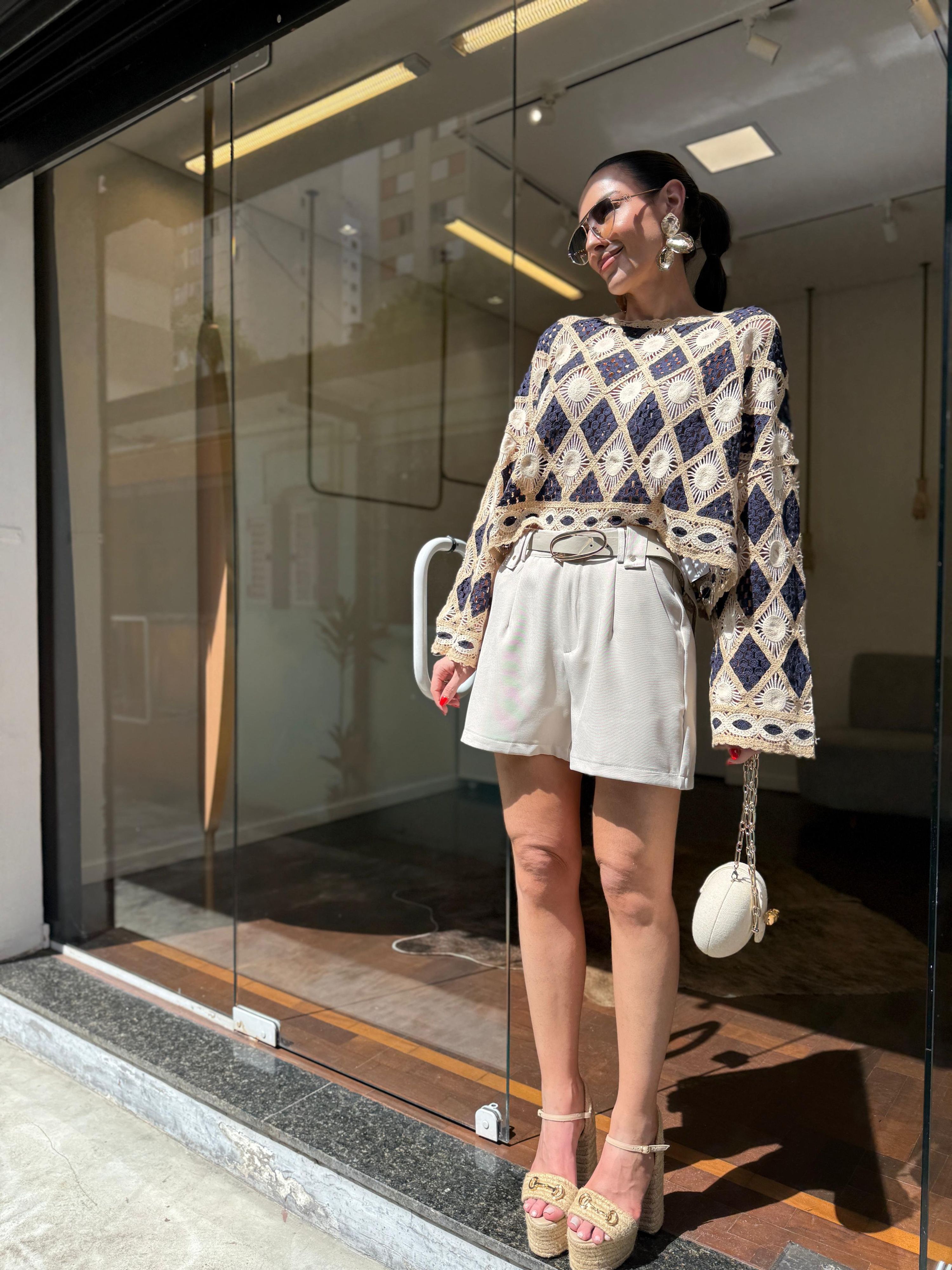 Shorts Alfaiataria Elisa - Gelo