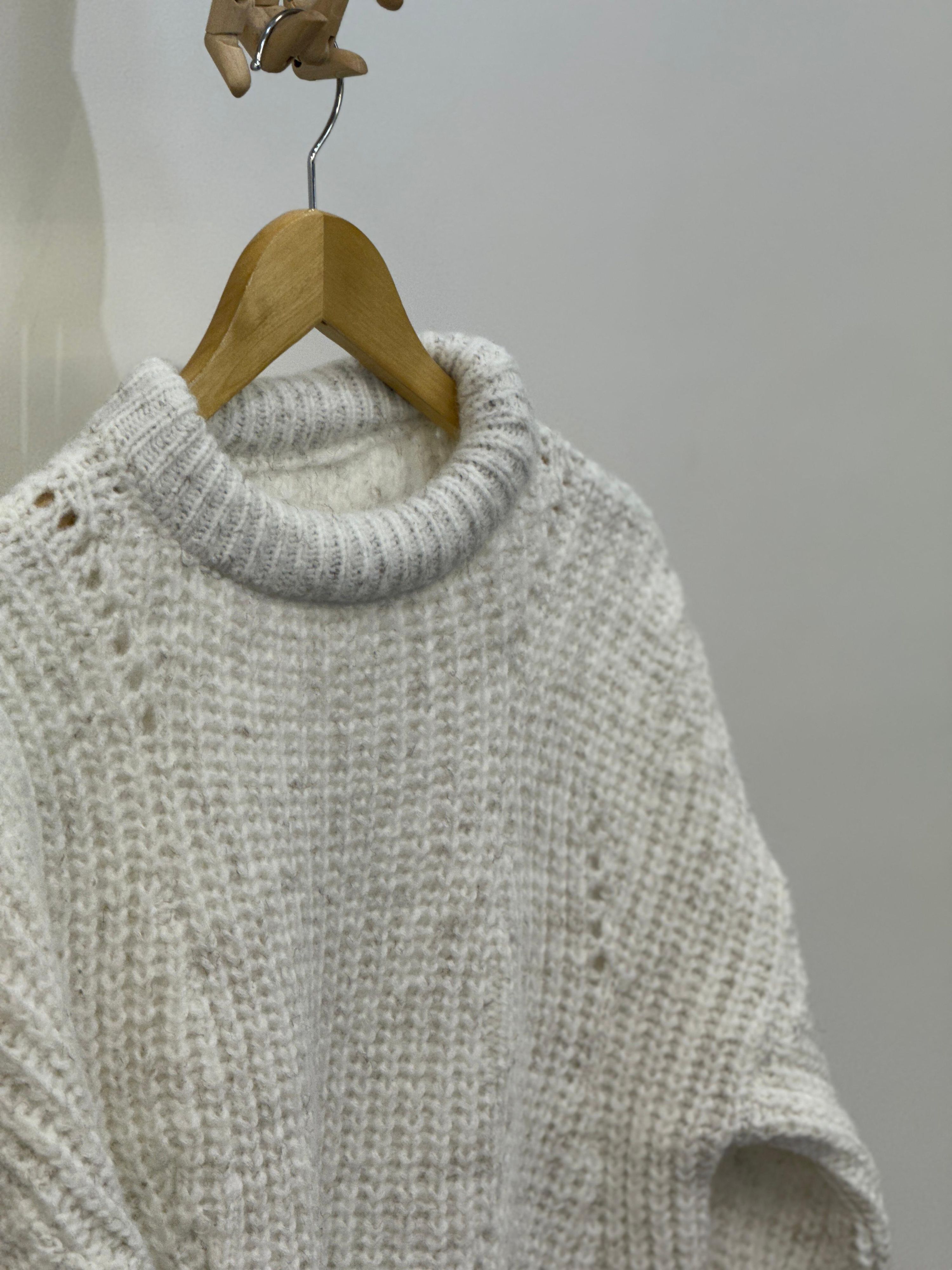 Blusa Tricot Noruega - Off-White Mescla