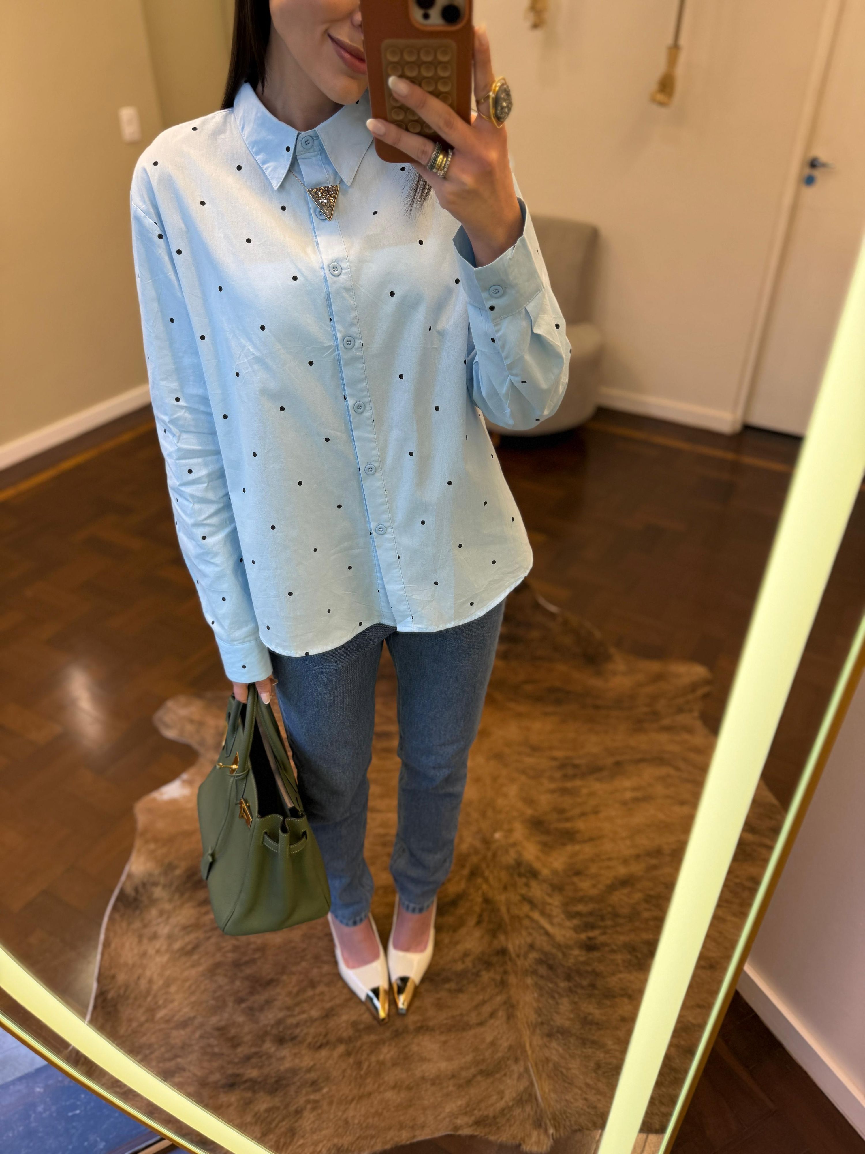 Camisa Poá - Preview Spring - Azul Bebê 