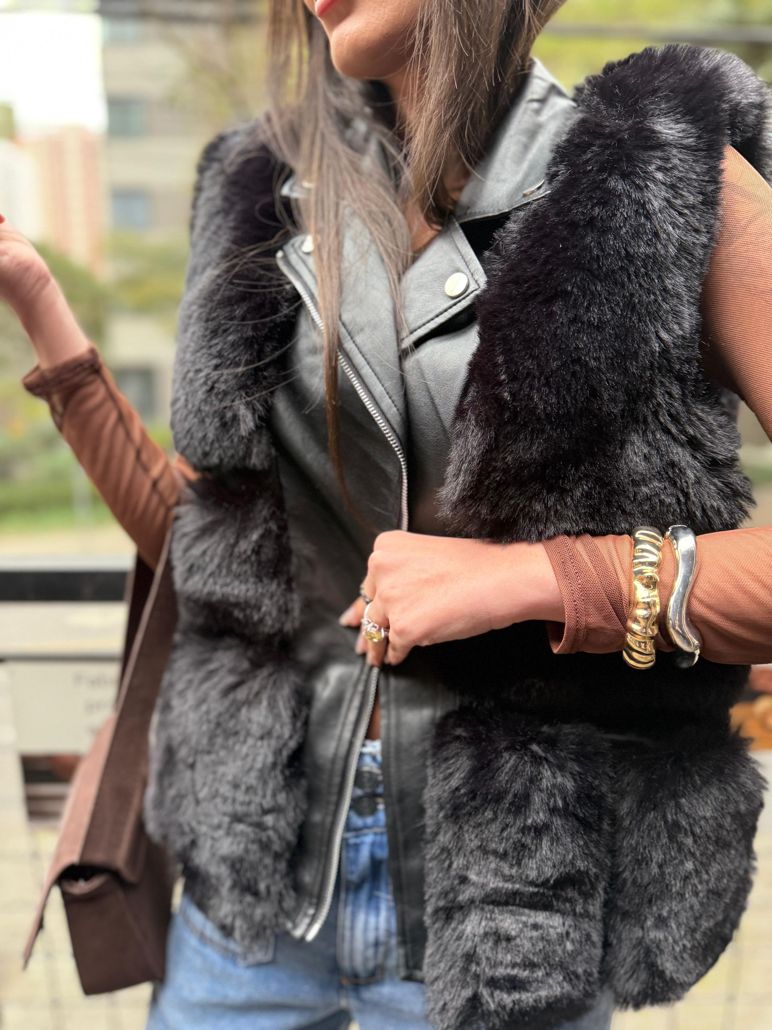 Colete Couro & Pele Biker 