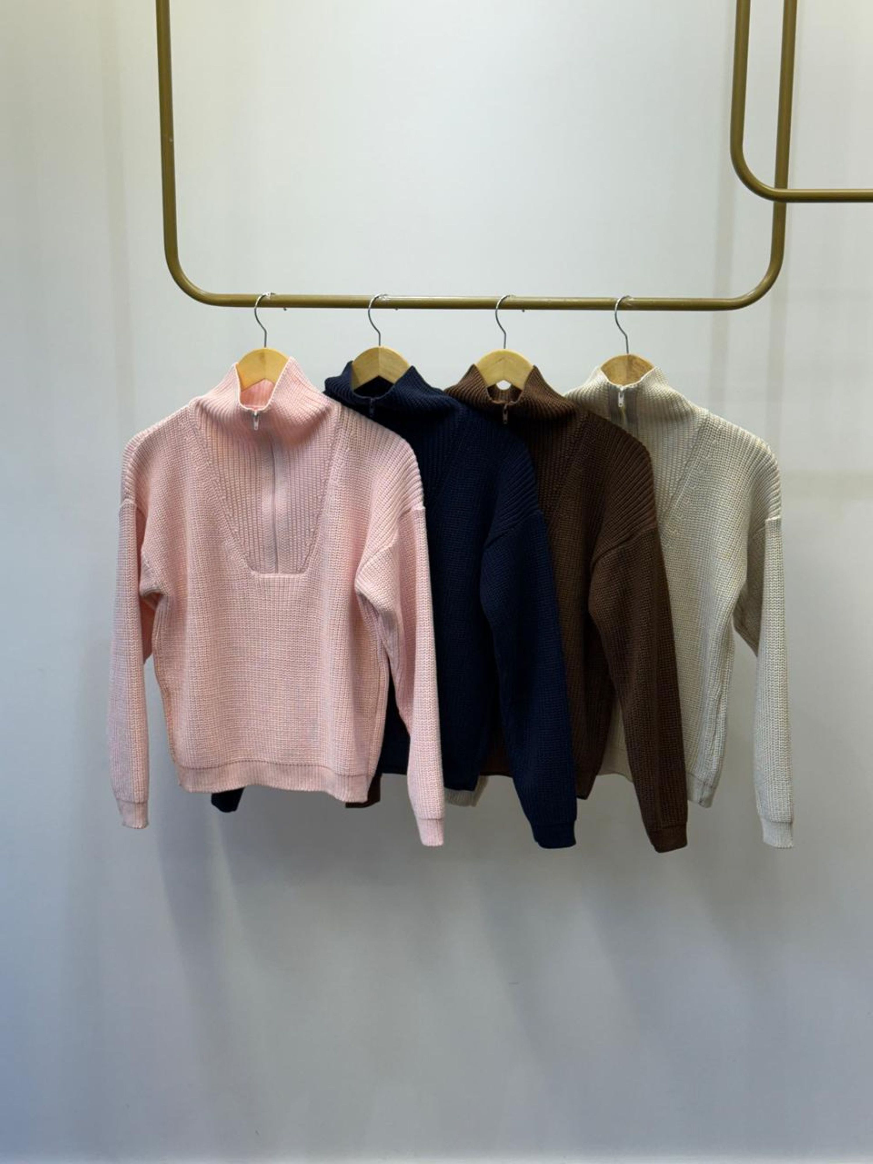Blusão Tricot Zíper Monte-Carlo - Areia 
