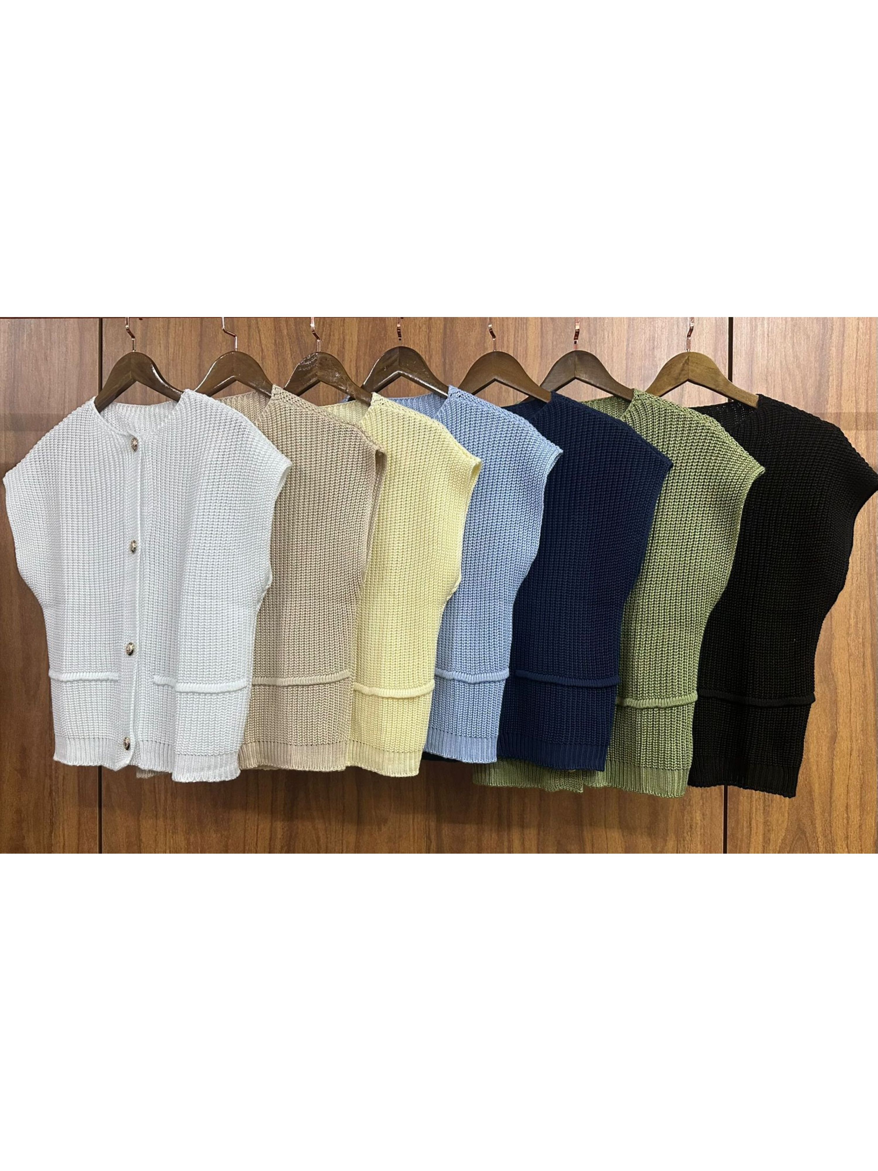 Colete Tricot Malásia - Azul Bebê 