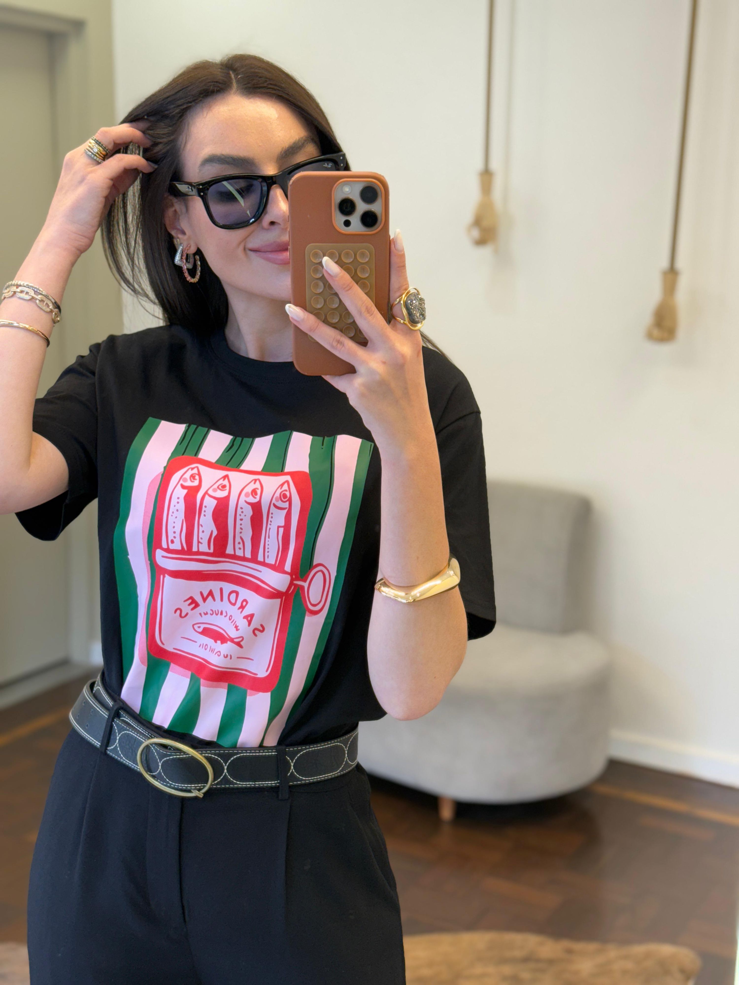 T-shirt Sardines - Preta