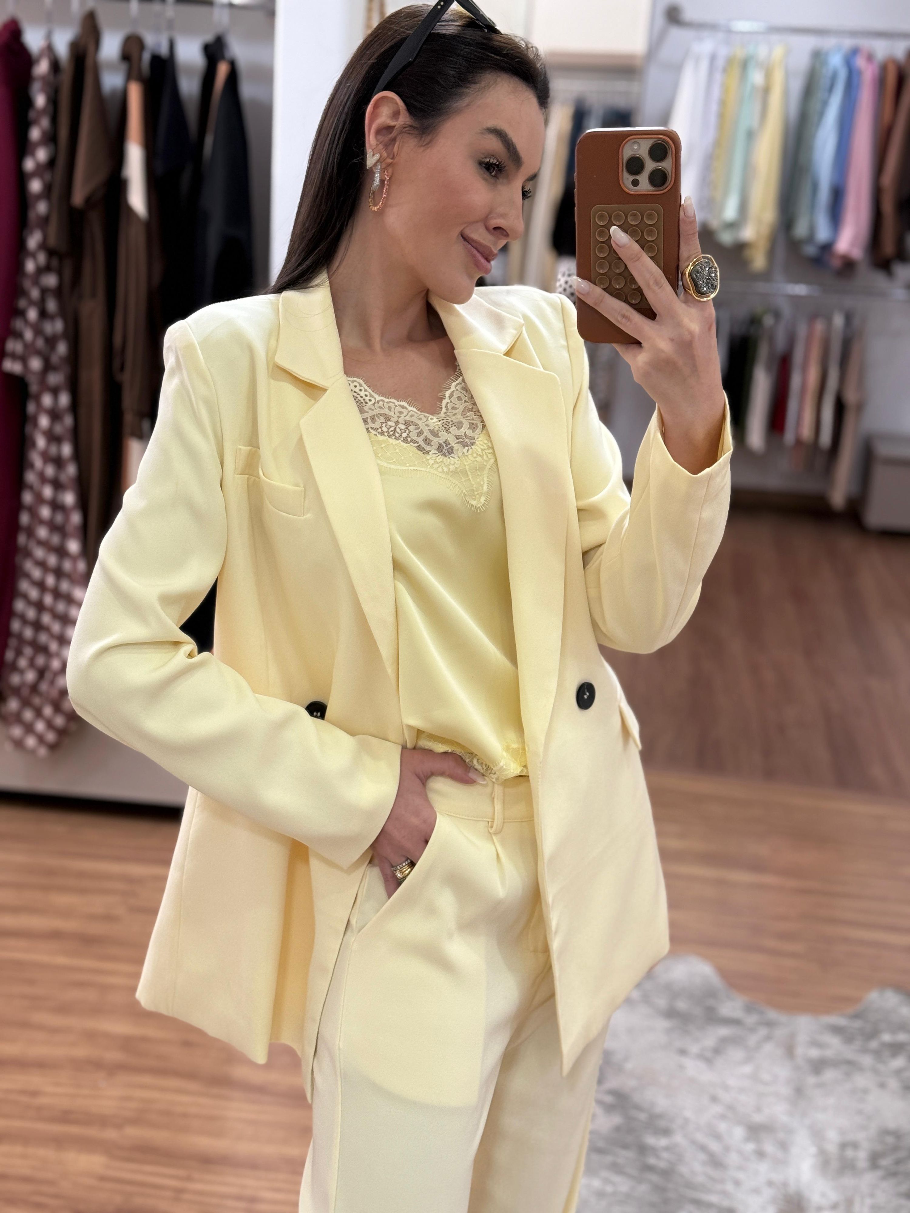 Blazer Alfaiataria Karine - Amarelo Manteiga