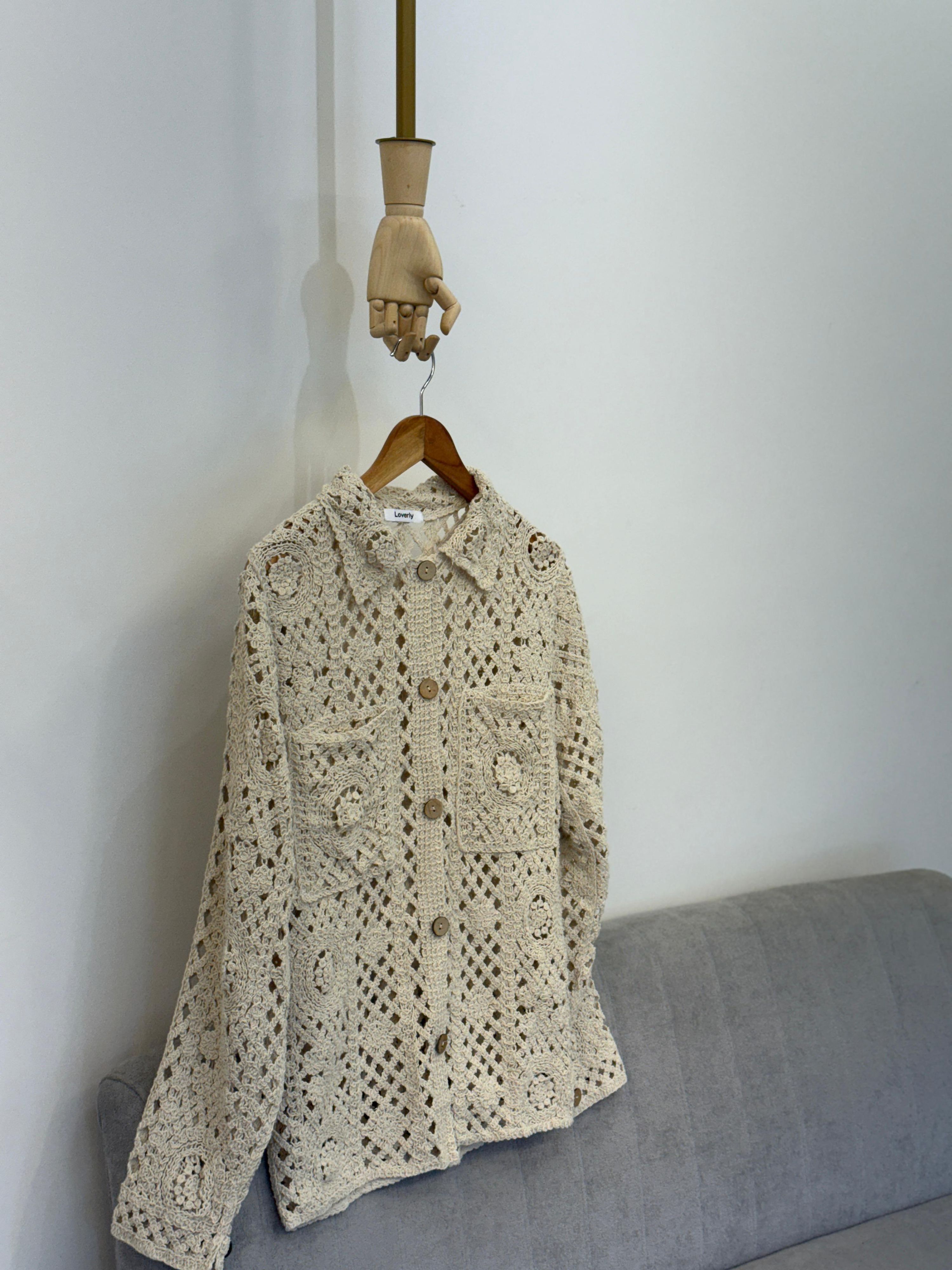 Maxi Camisa Crochê Maquinetado - Creme 