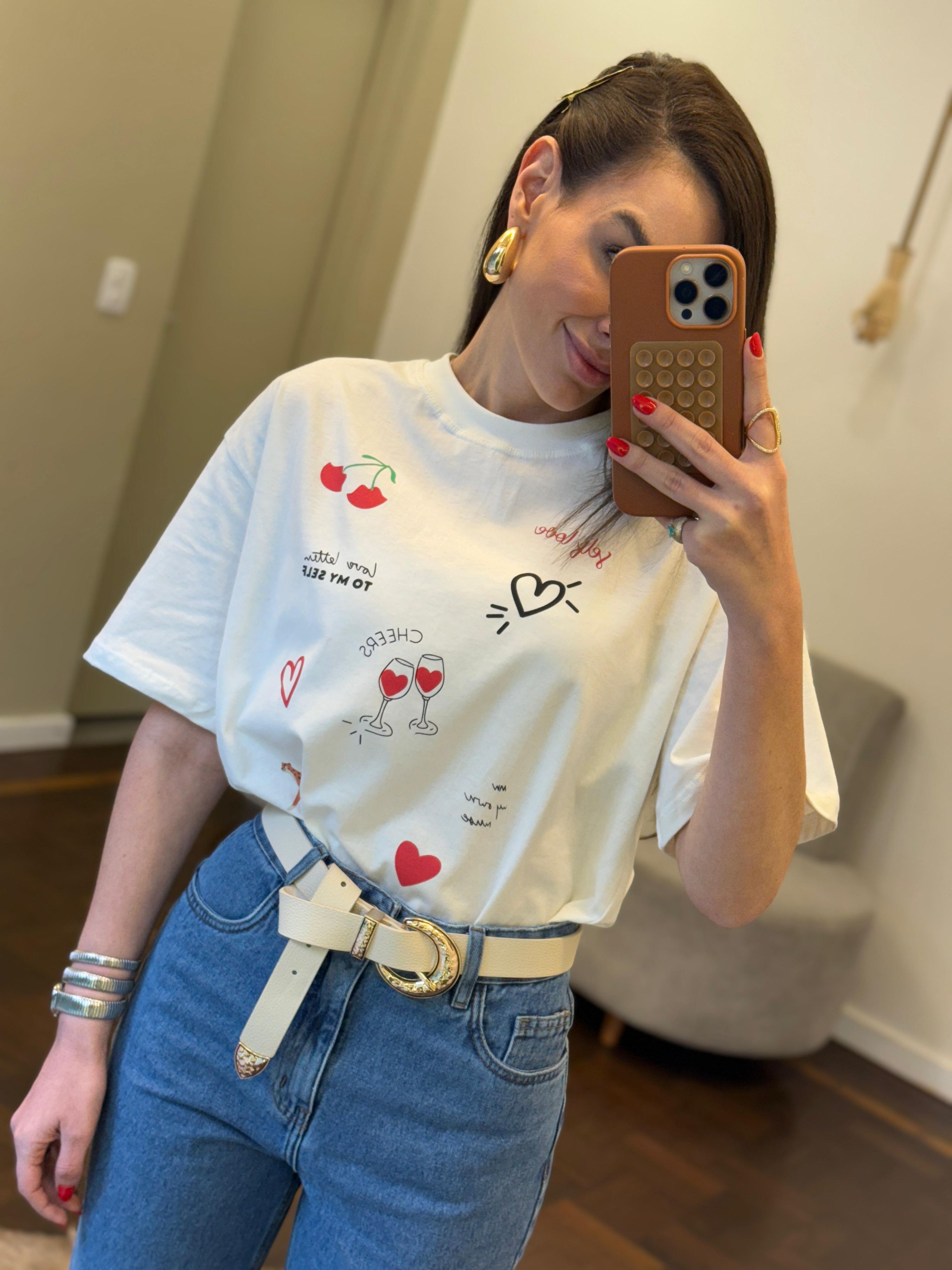 T-shirt Self-Love - Off White