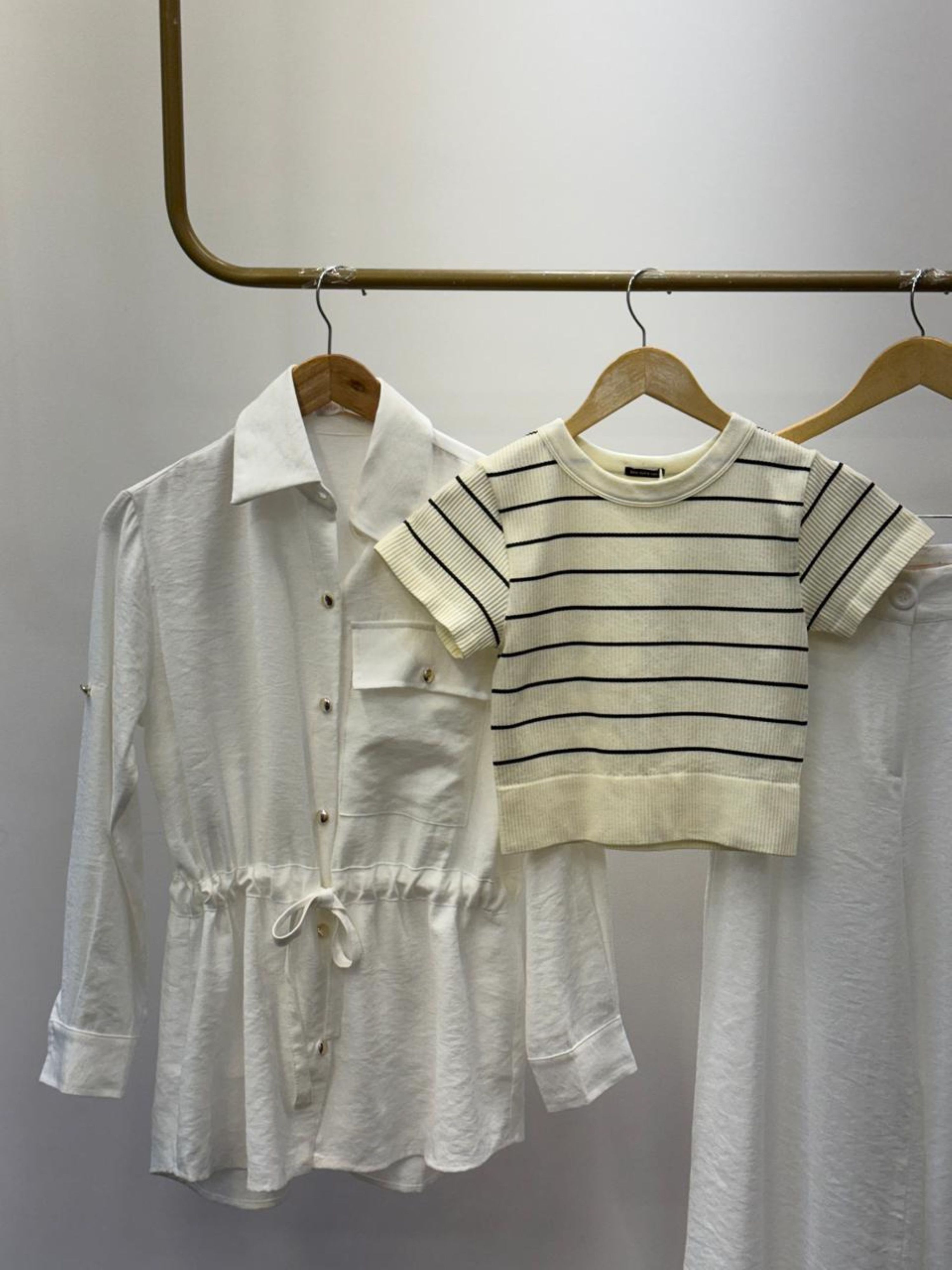 T-shirt Microfibra Cropped Iza - Listrado