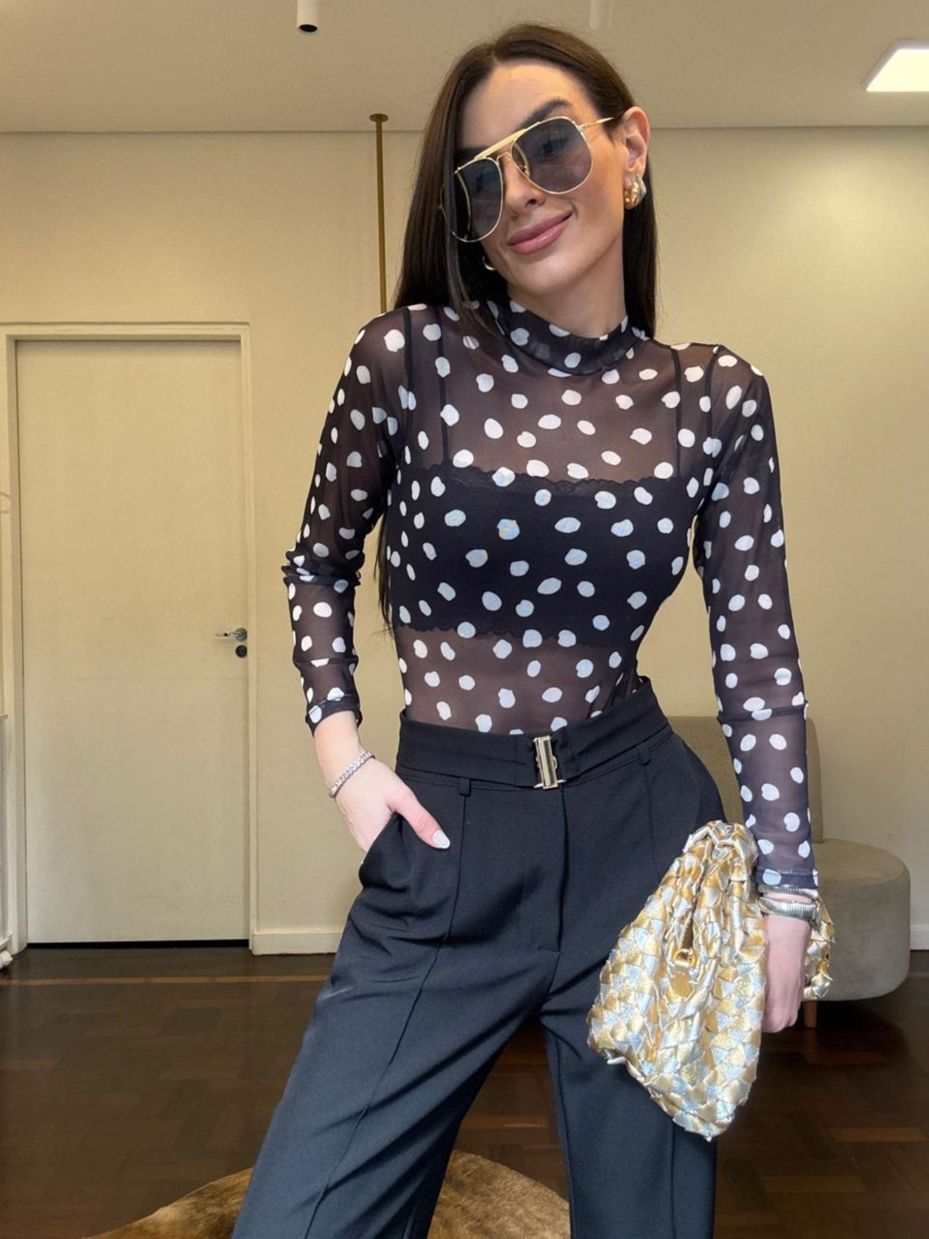 Body Tule Póa - Preto 