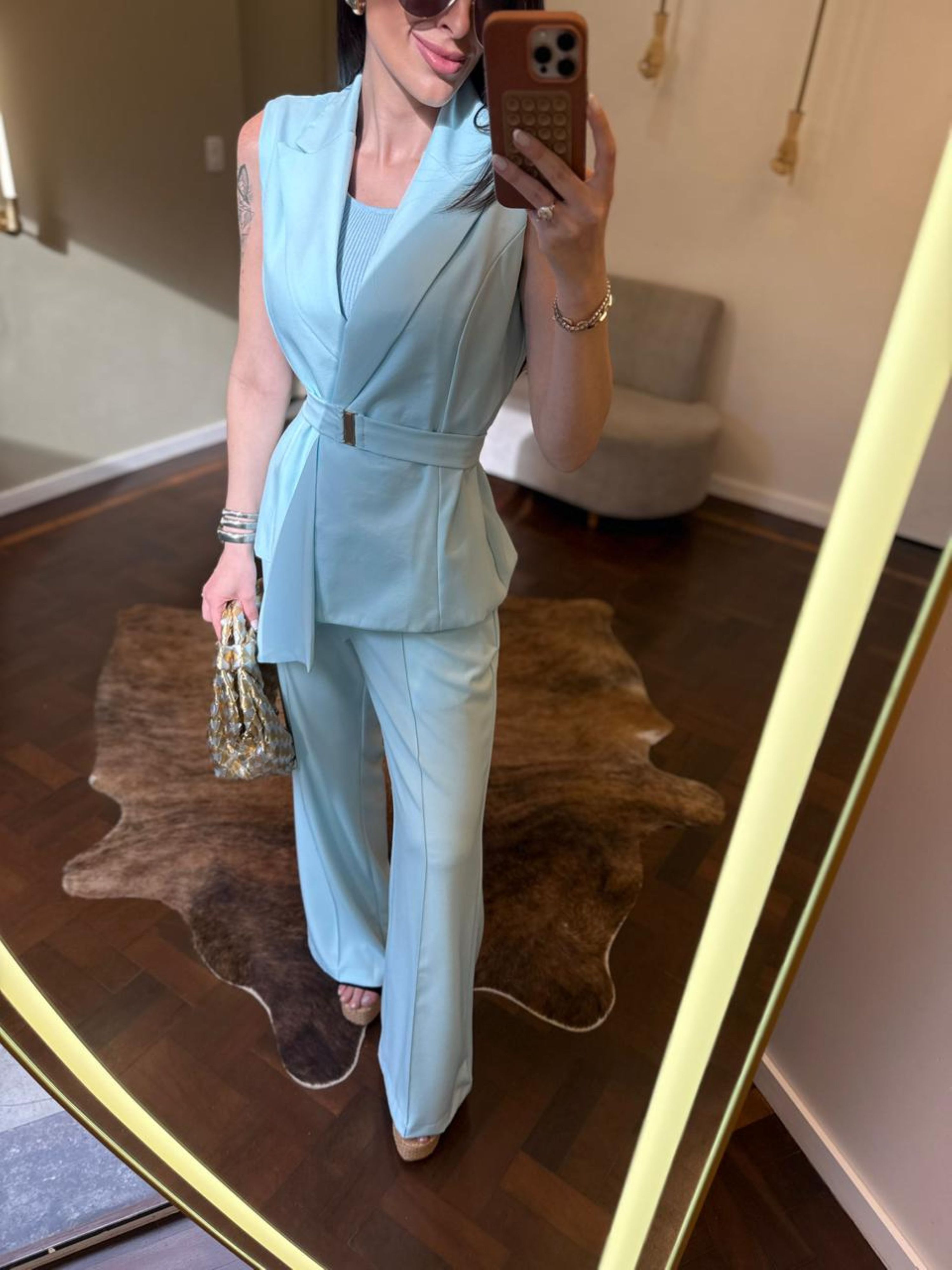 Conjunto Alfaiataria Kyoto - Azul Bebê