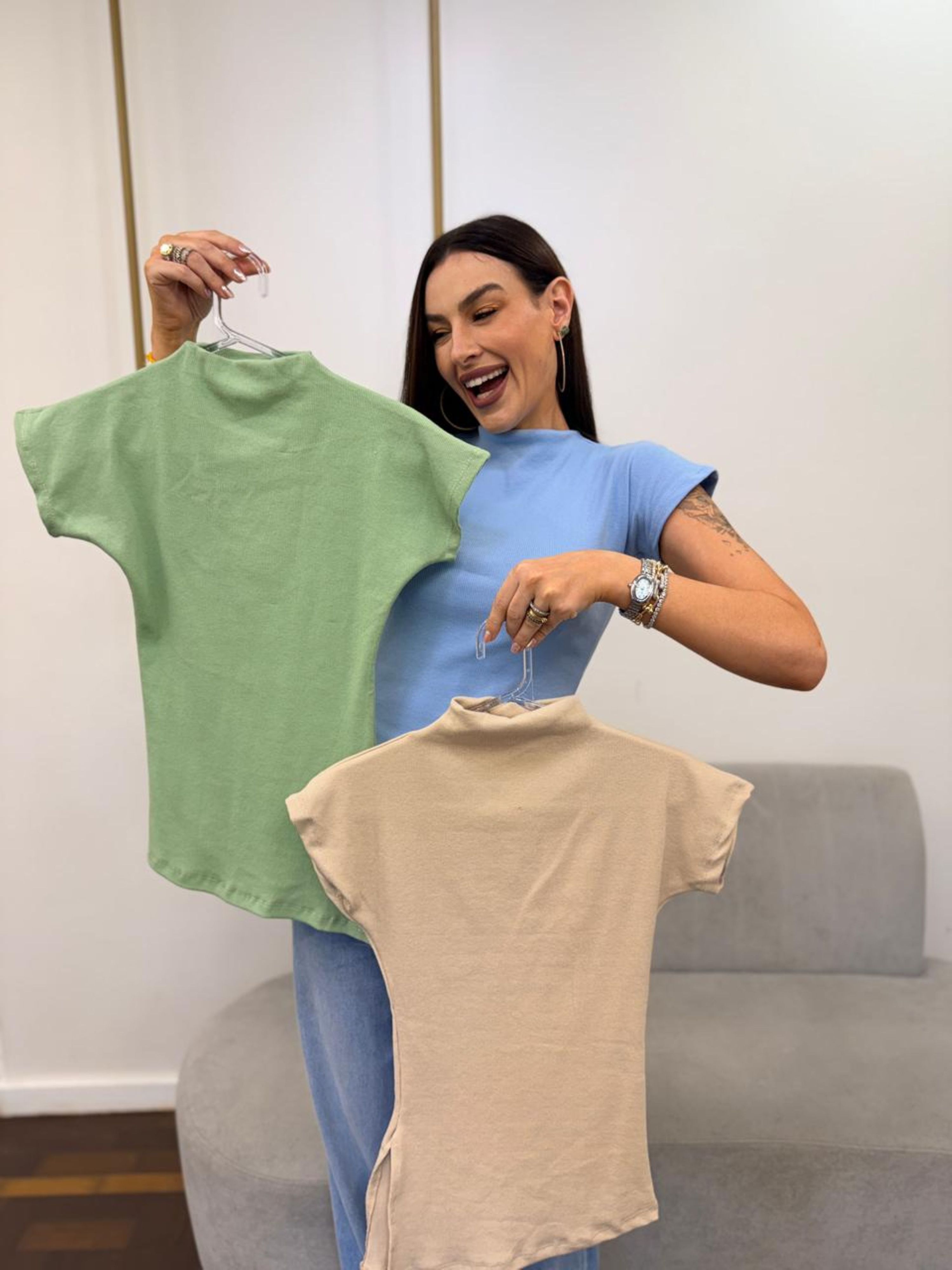 Kit BASICMATCH | 3 Blusas Ribanadas Assimétricas -...