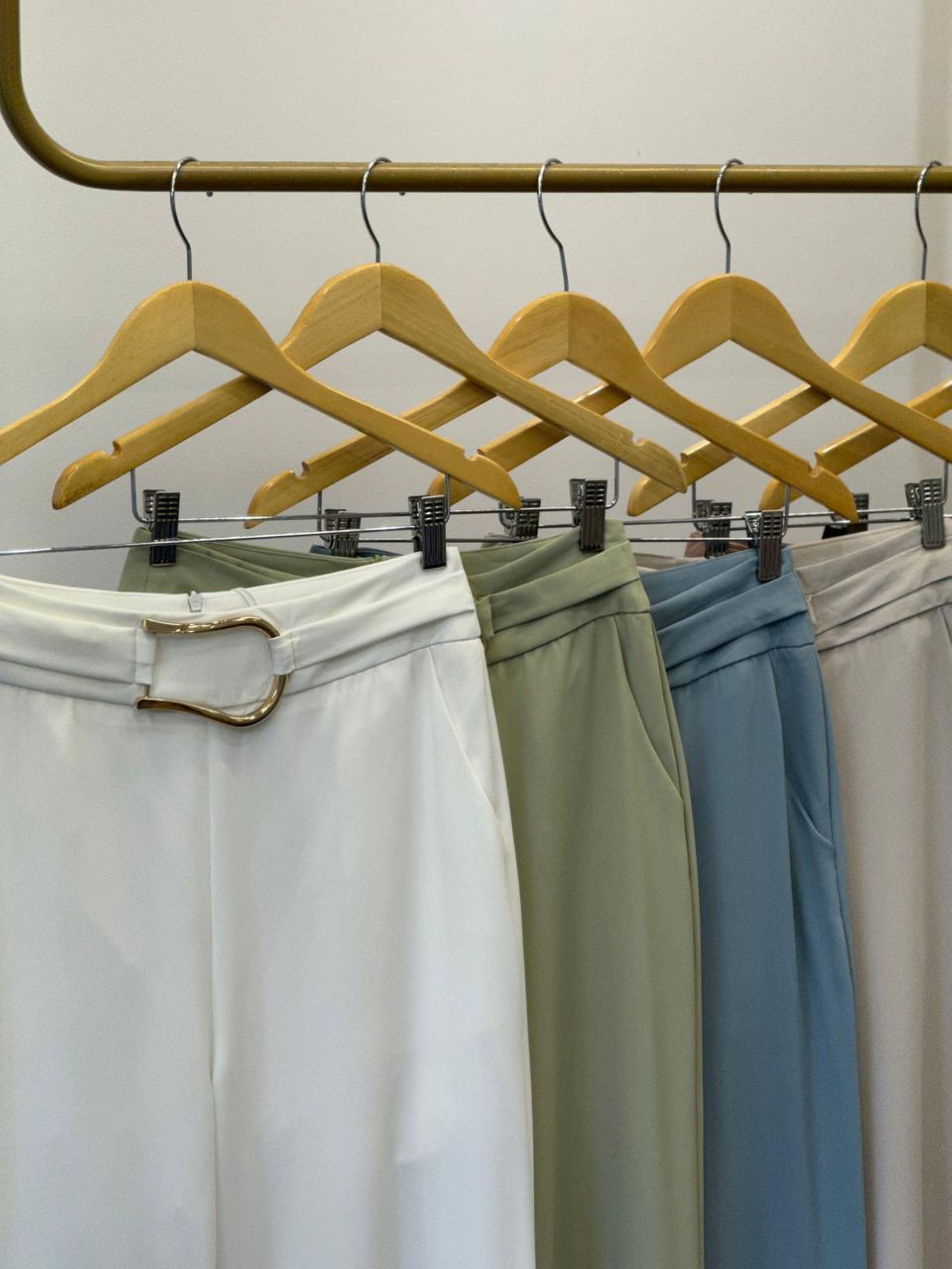Calça Alfaiataria Cinto Orgânico - Off White 