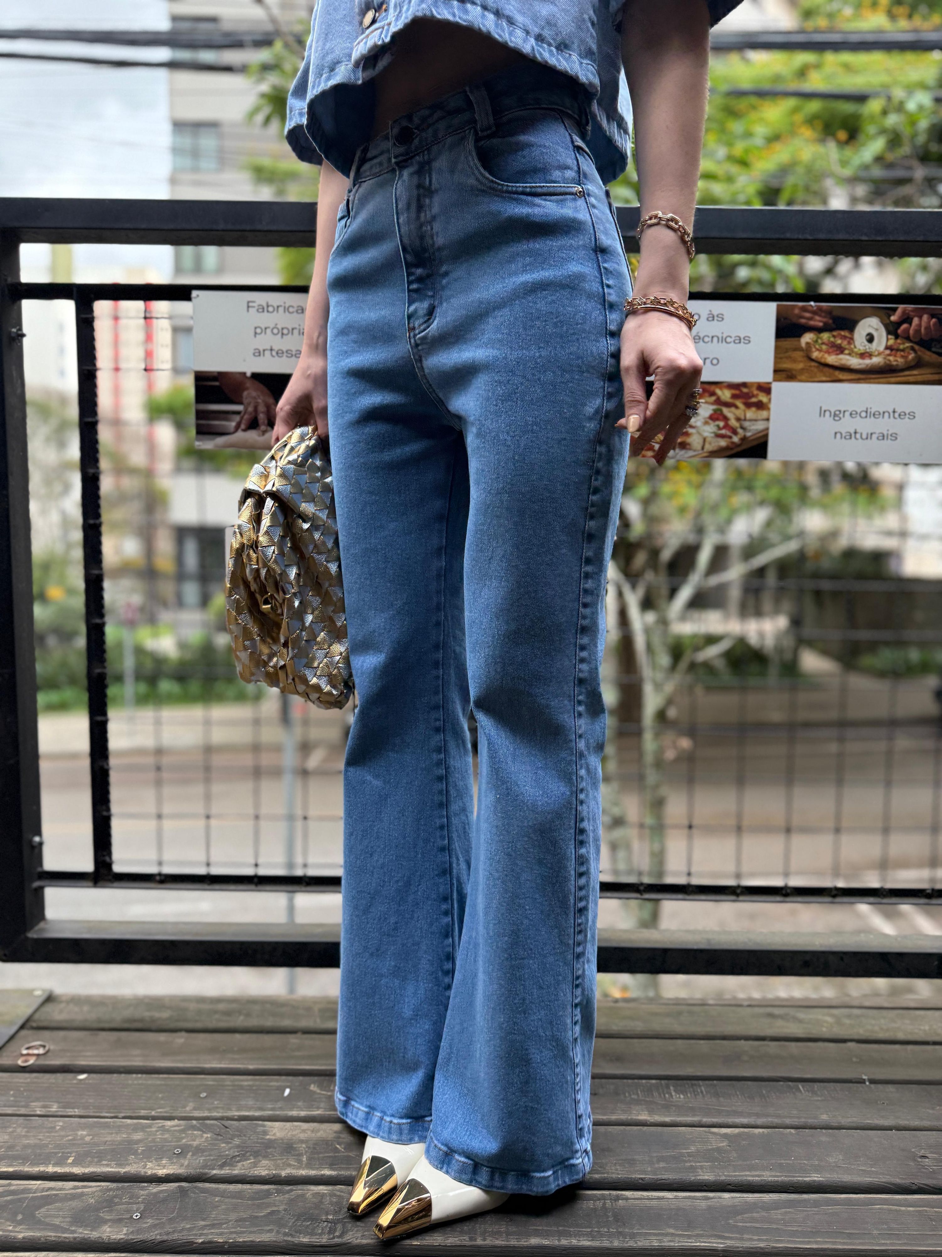 Calça Jeans Flare 1% Elastano Donna