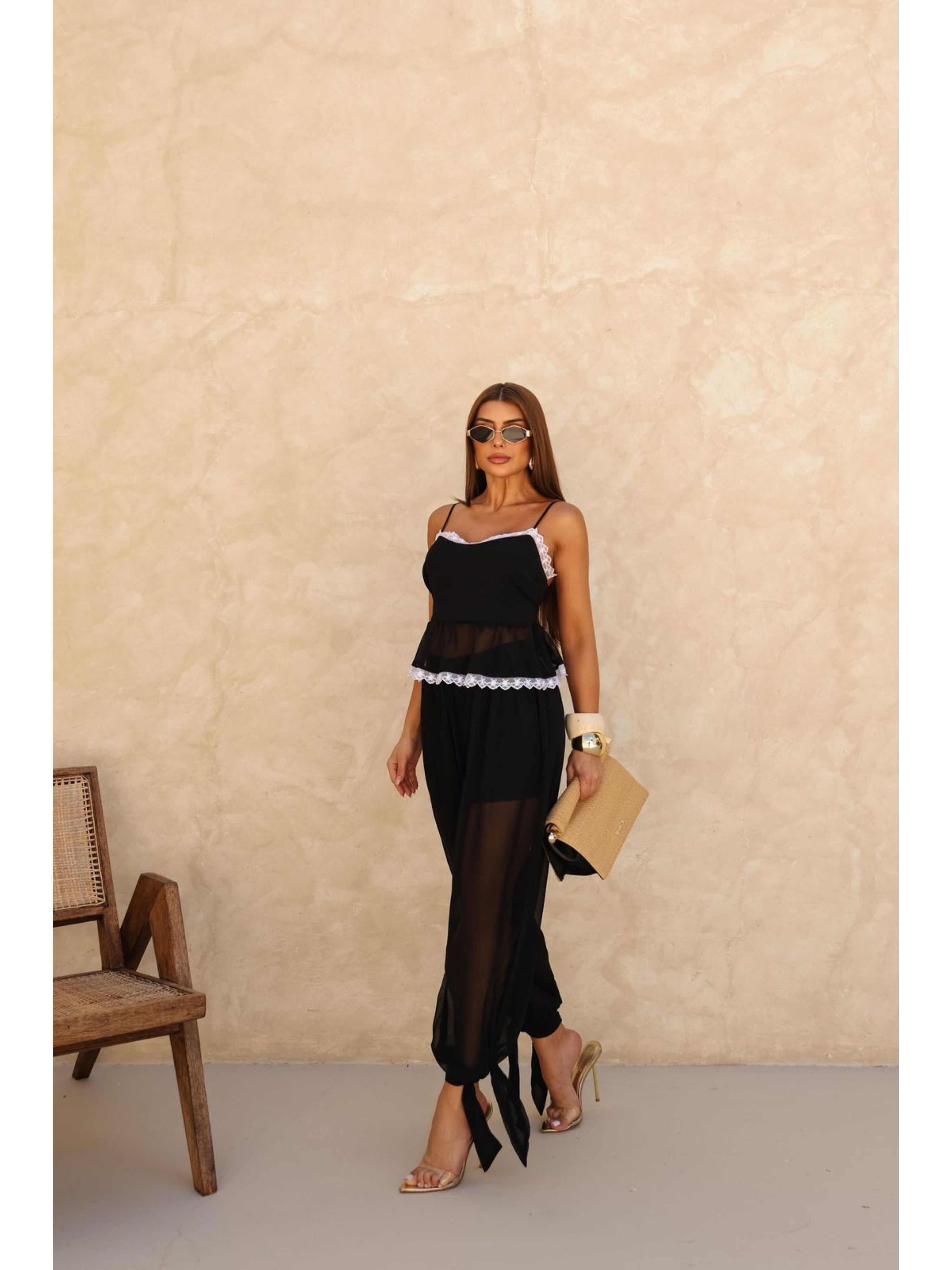 Conjunto Sophie Crepe de Seda - Preto 