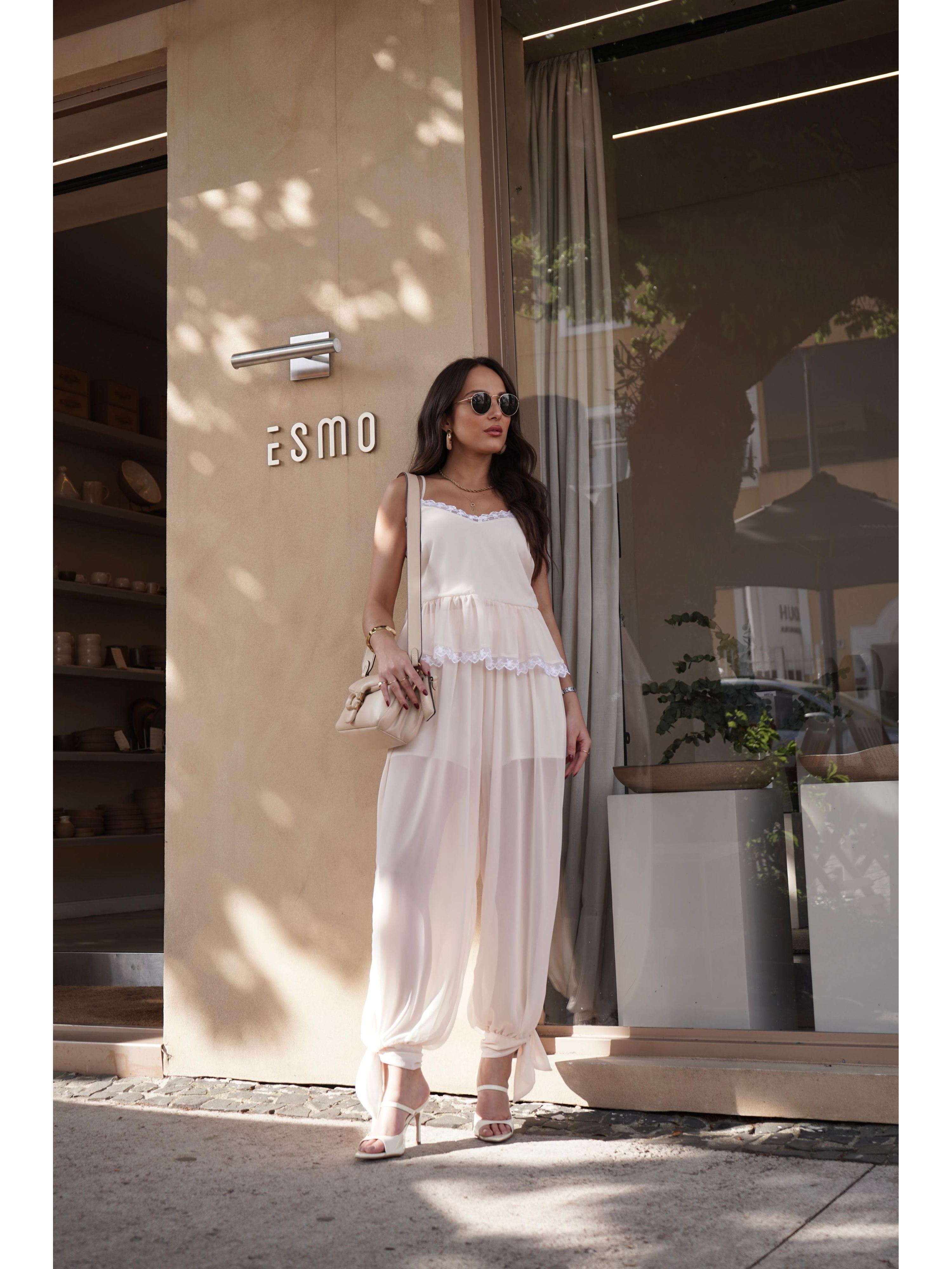 Conjunto Sophie Crepe de Seda - Creme 