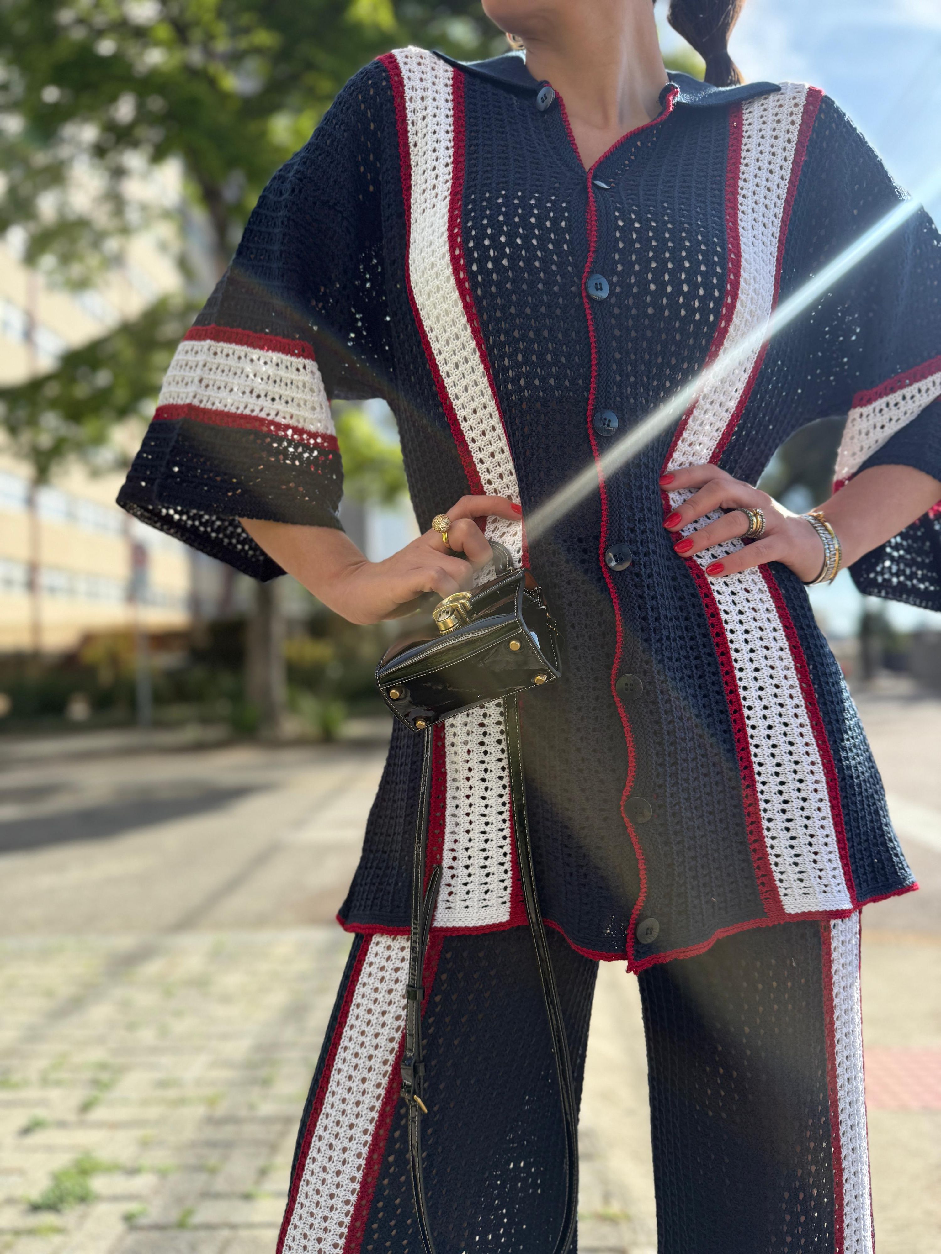 Conjunto Tricot Louise - Azul Marinho 