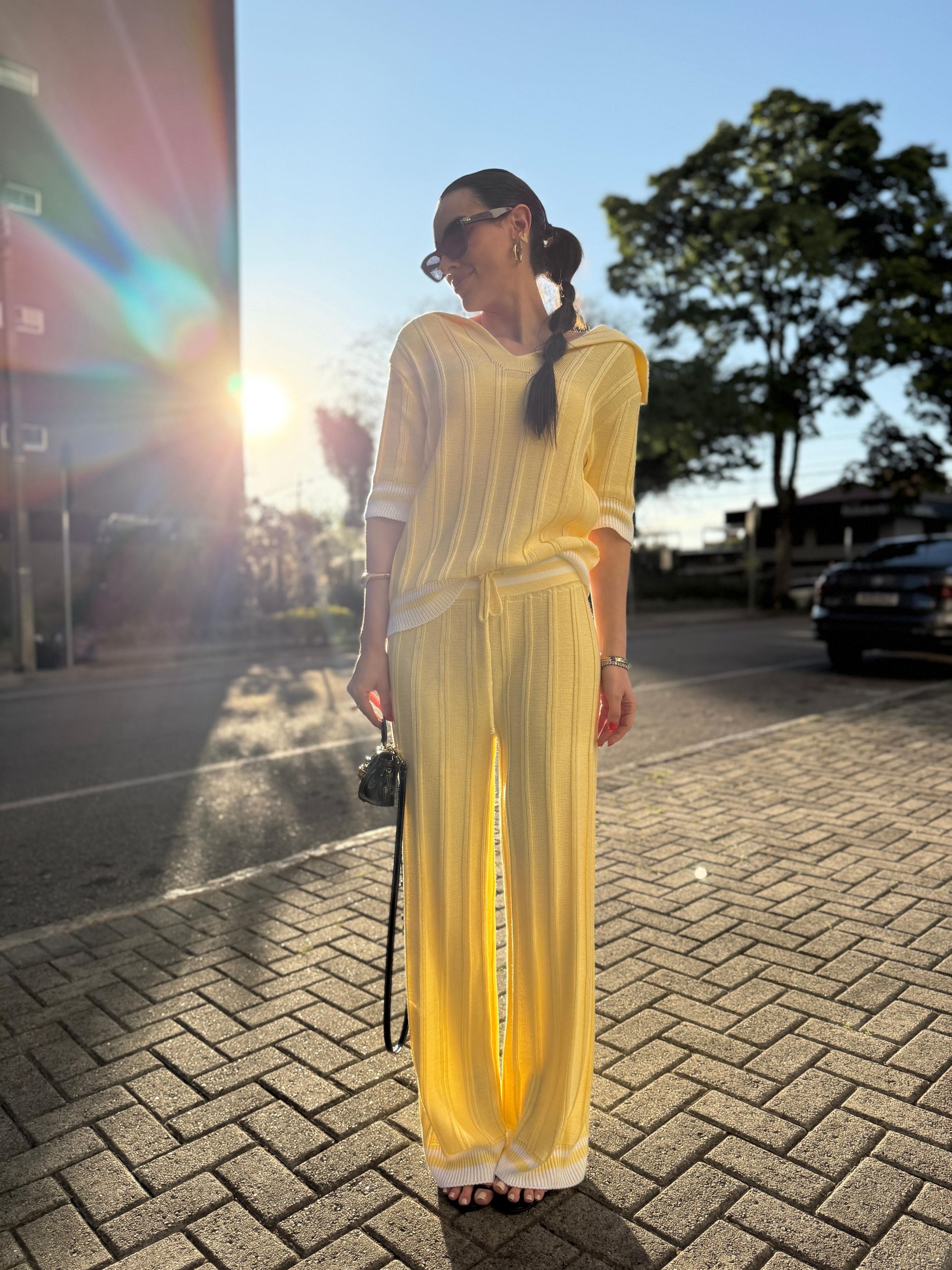 Conjunto Polo Emília - Amarelo Manteiga 