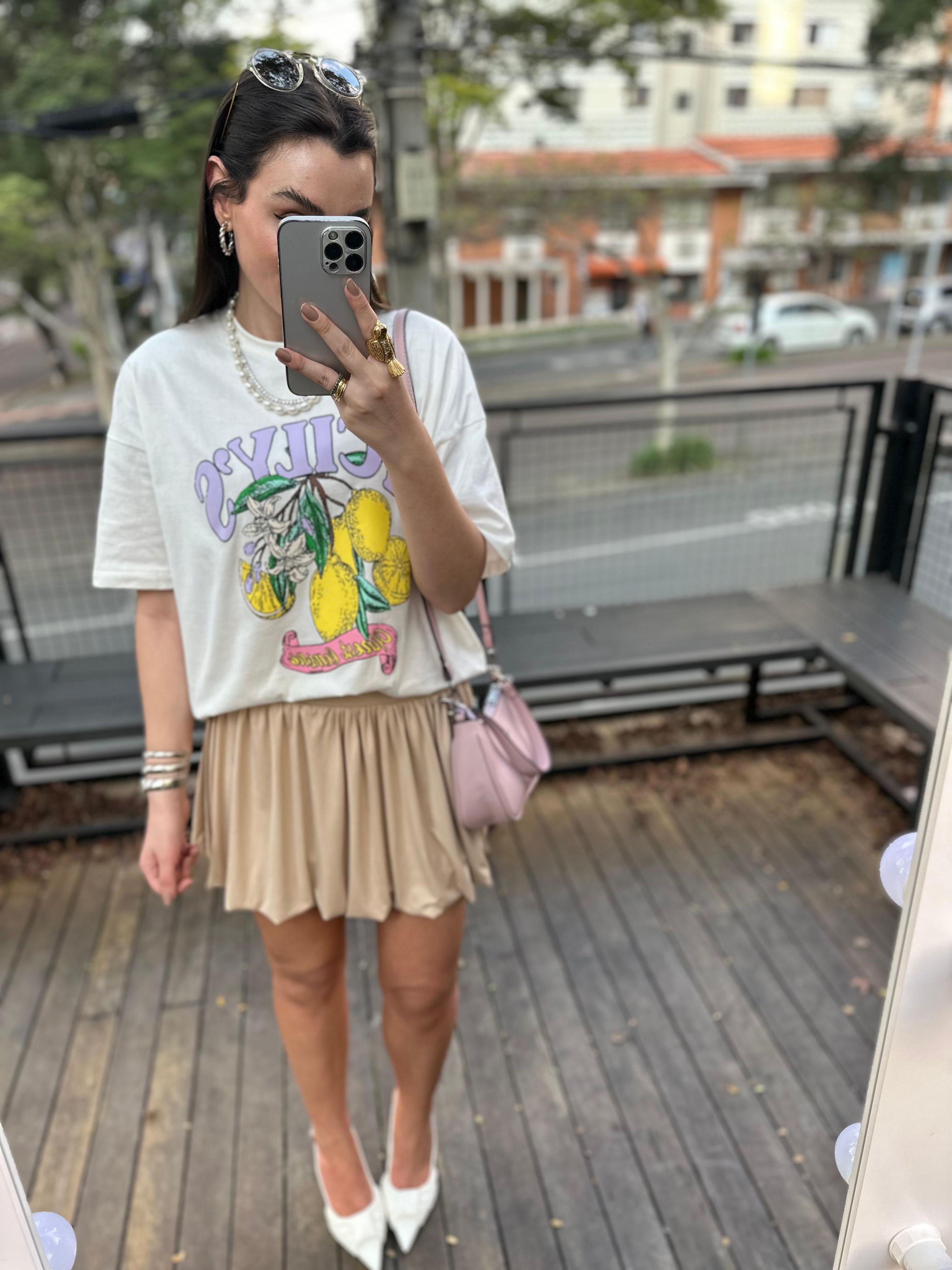 Saia Balonê Fluit - Creme