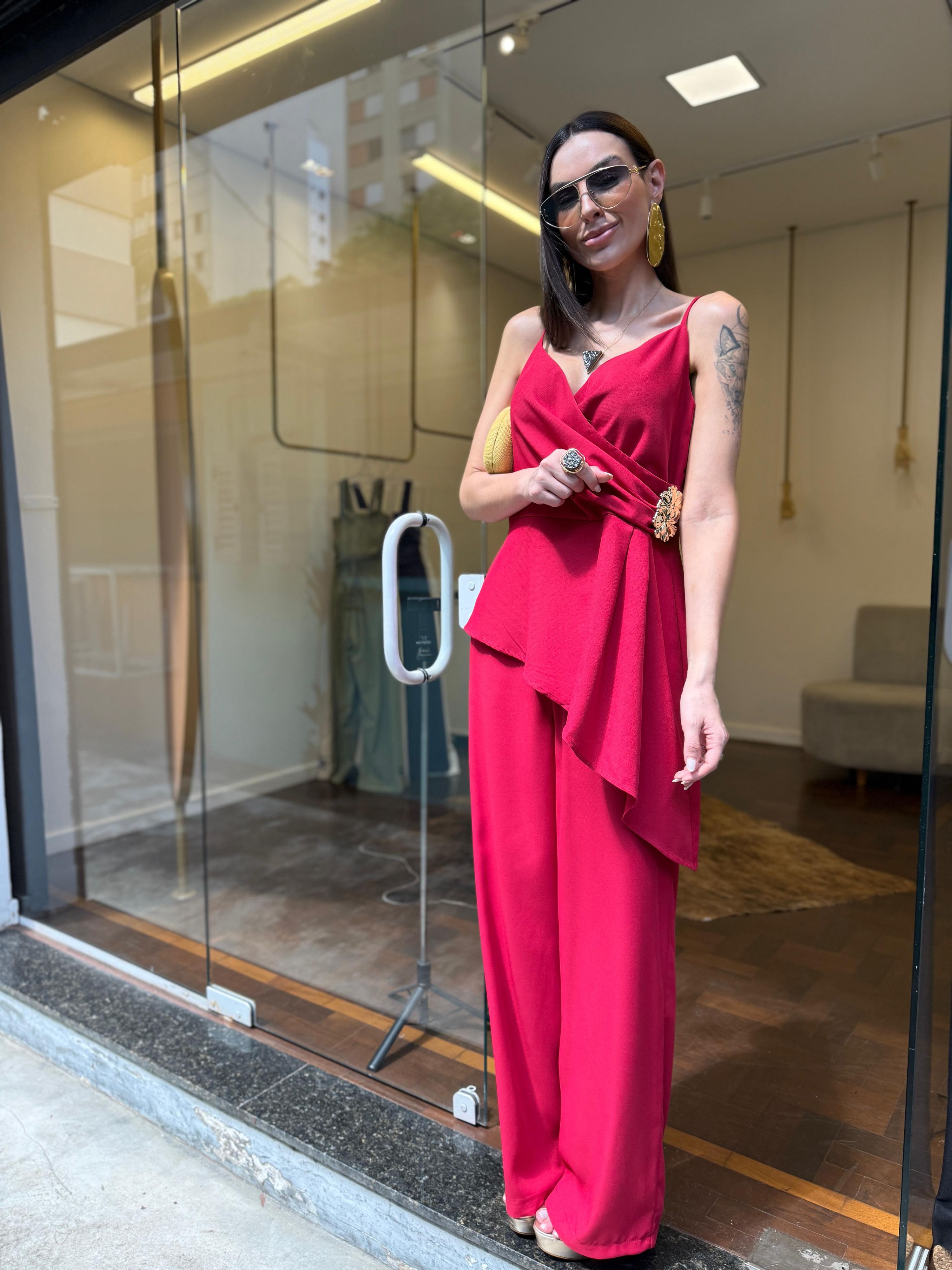 Conjunto Alfaiataria Natalie - Vermelho