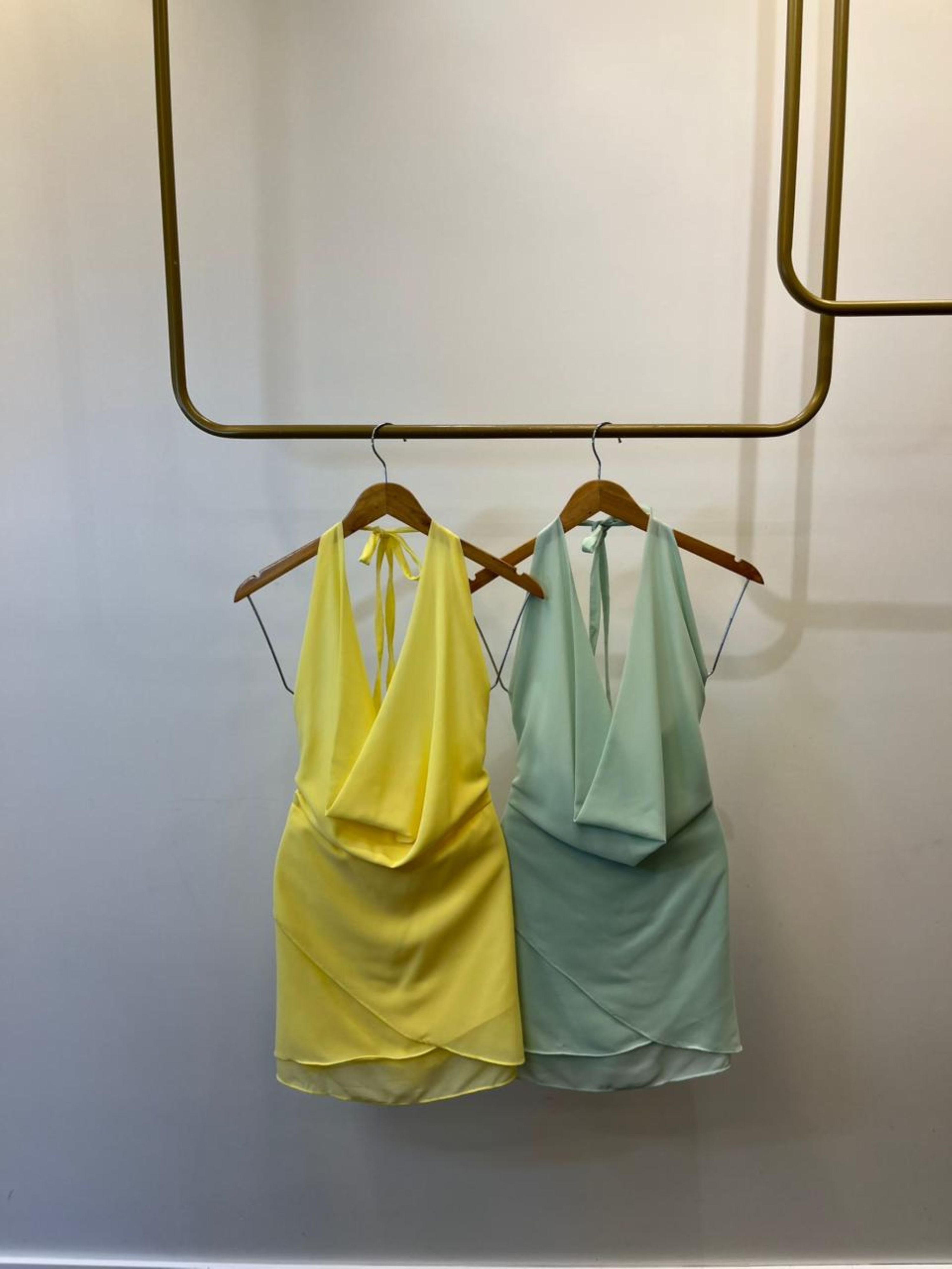 Macaquinho Gola Boba Giallo - Verde Menta