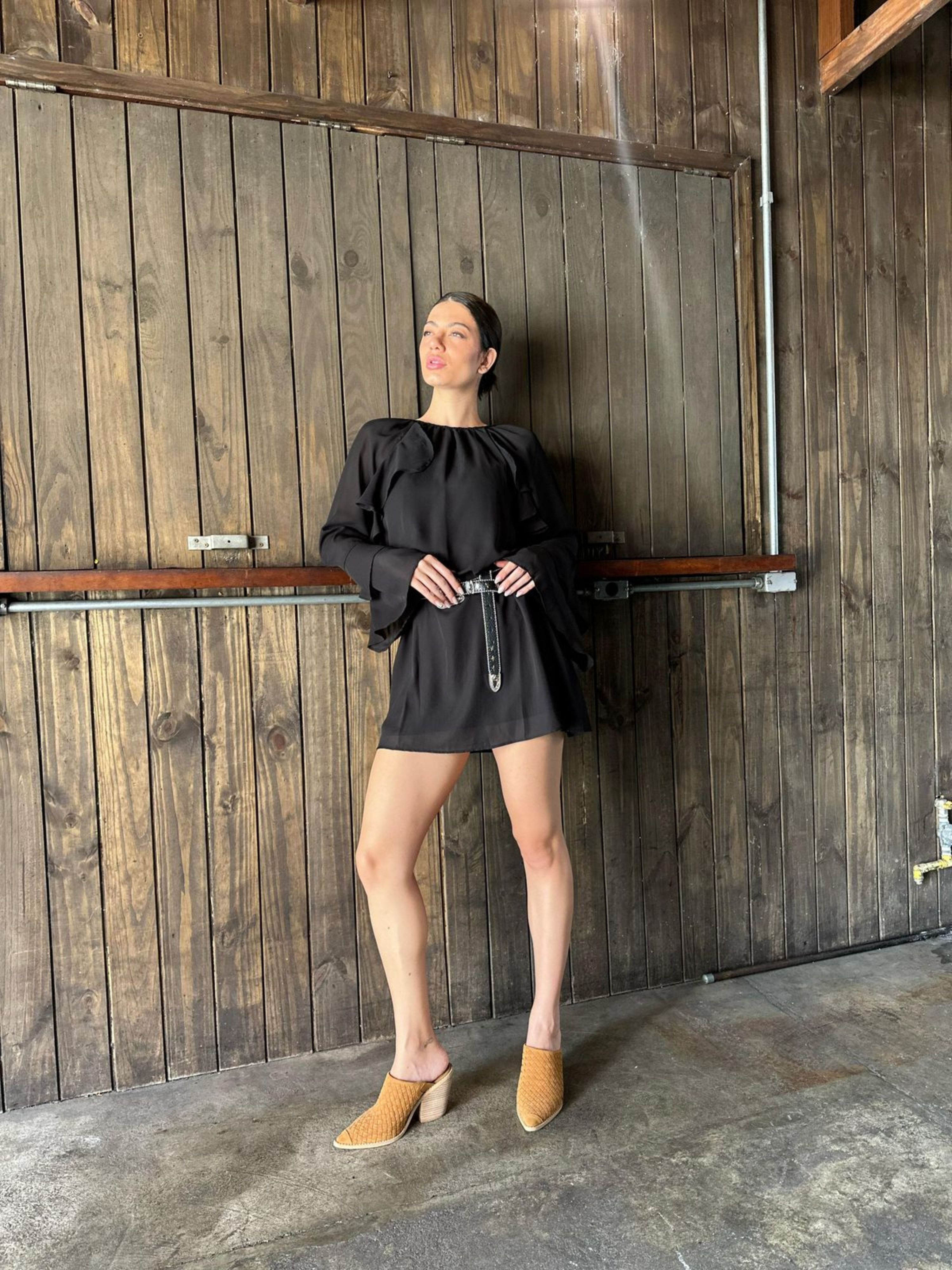 Vestido Curto Fluido Lituânia - Preto
