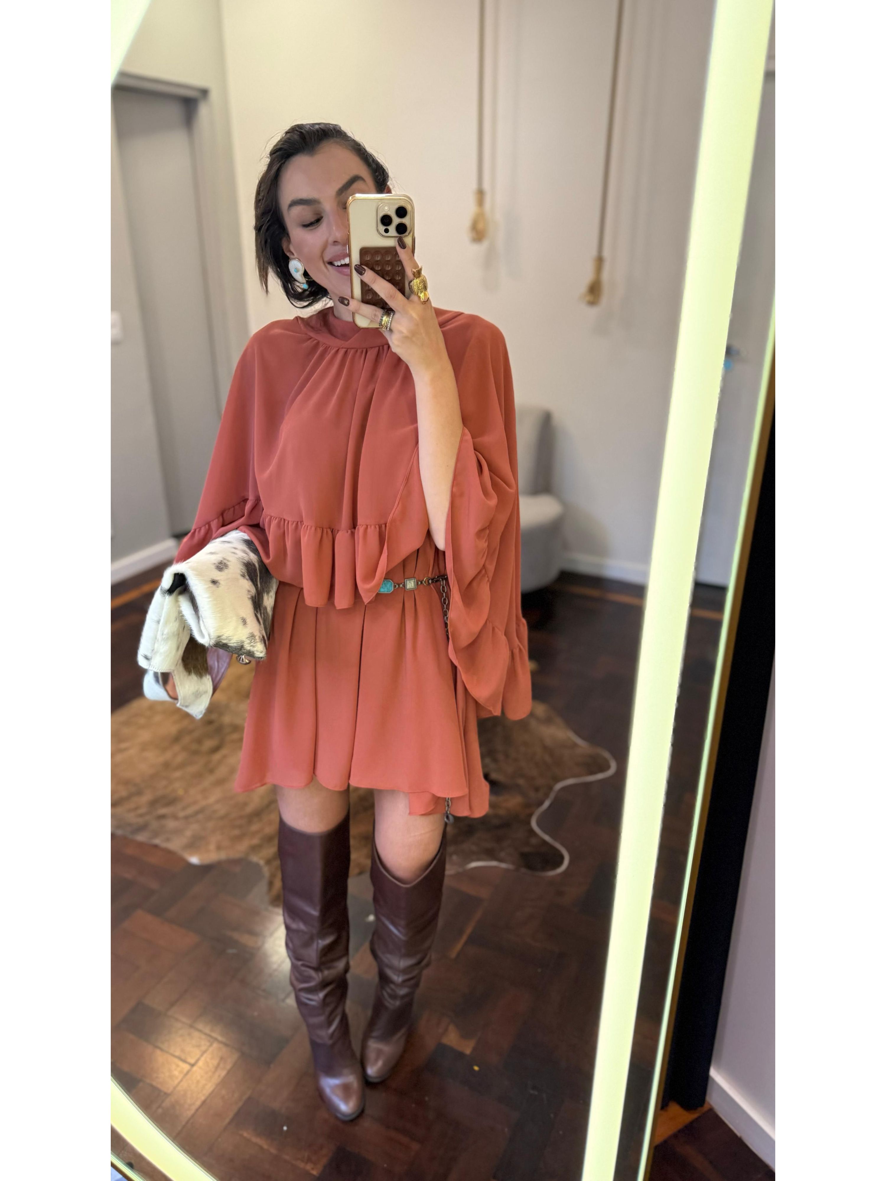 Conjunto Vestido e Capa Chiffon 