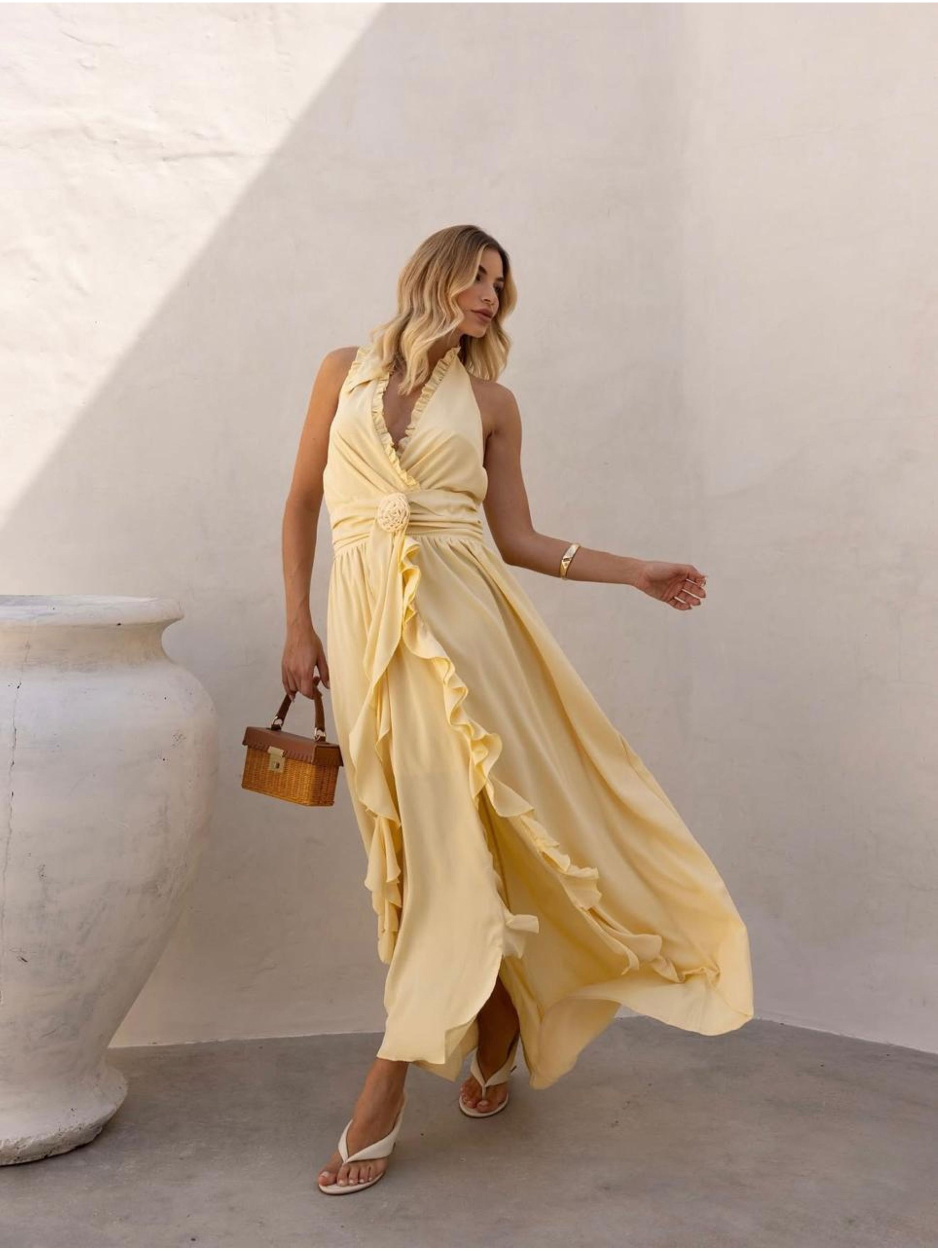 Vestido Positano - Amarelo Manteiga 