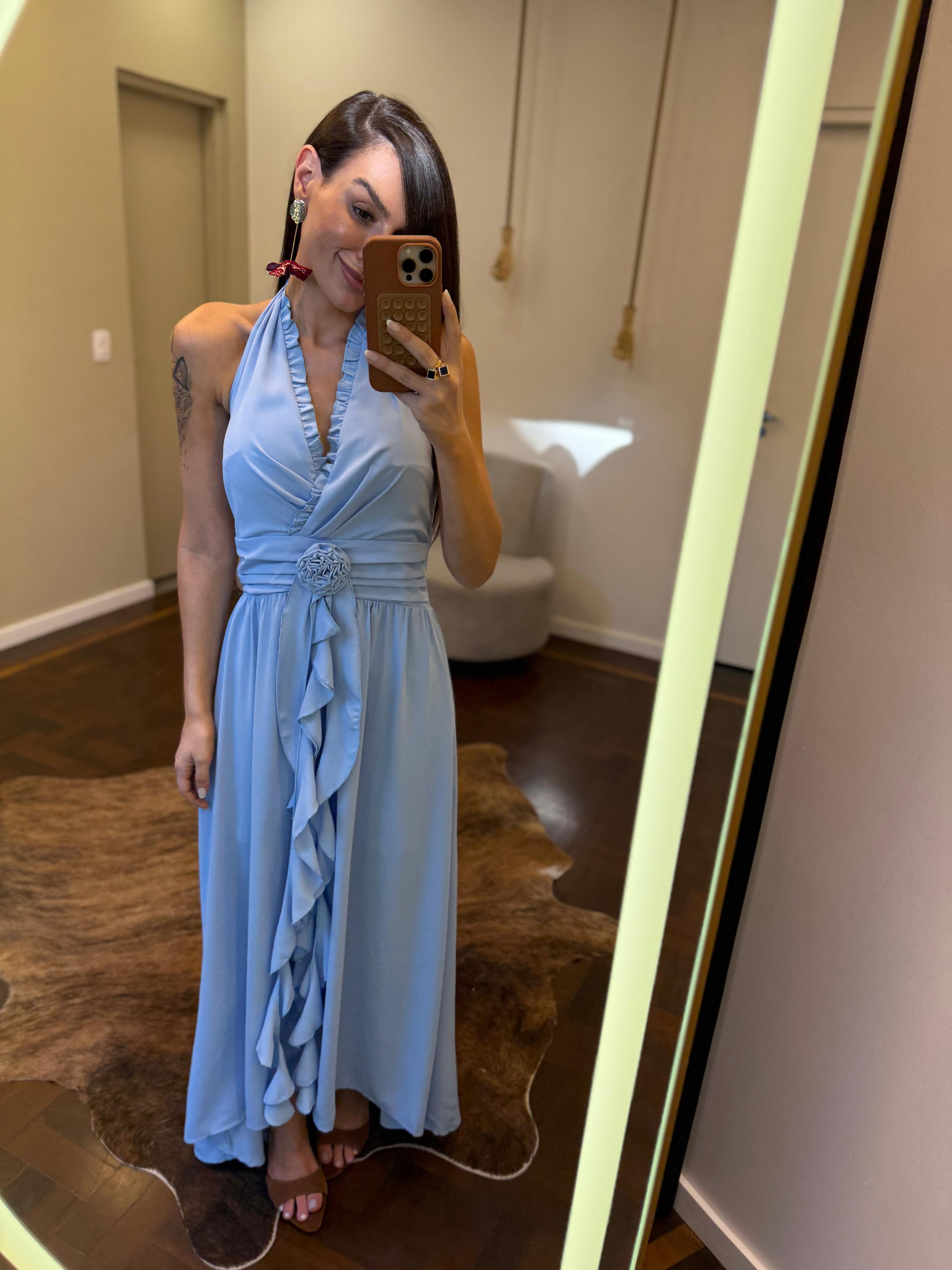 Vestido Positano - Azul Bebê 