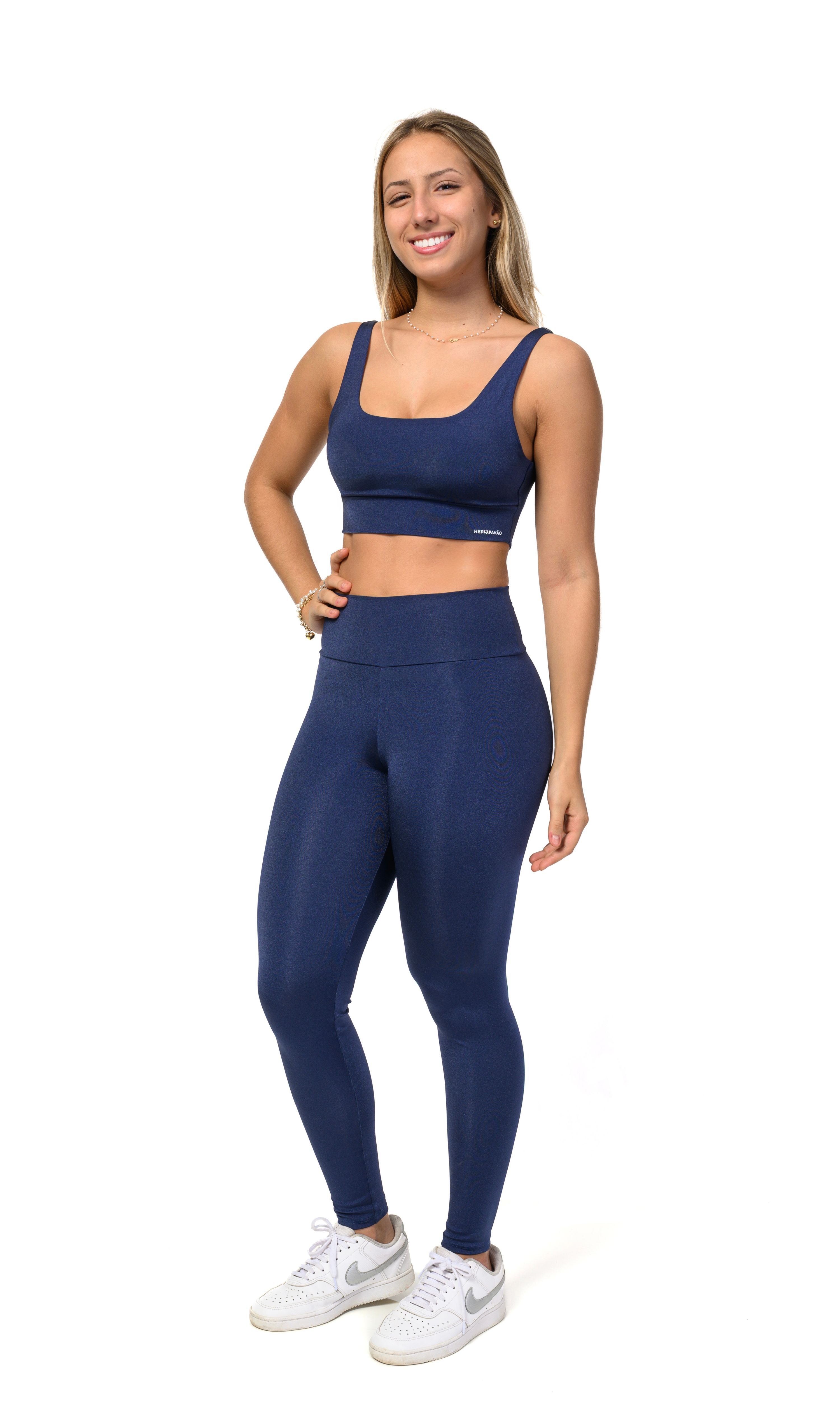 Top Quadrado Azul Marinho