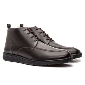 Bota Masculina Davi Couro Latego Café - Alex Senne | Sapatos Sociais Premium