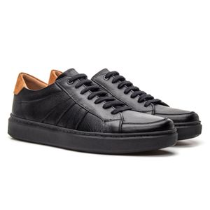 Sapato Masculino Caleb Couro Floater Camurça Preto/Whisk - Alex Senne | Sapatos Sociais Premium