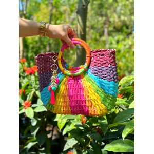 Bolsa De Palha Primavera Roxa - 22990 - Ana G Store