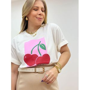 T-Shirt Cherry Love Offwhite - CHERRYL2 - Ana G Store