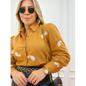 Camisa Aruna Camel - LV258d - Ana G Store