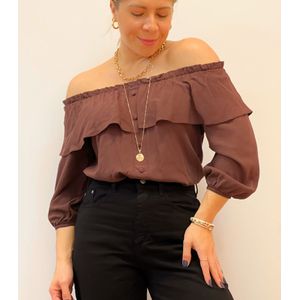 BLUSA LOLY - CAFÉ - 22101B - Ana G Store