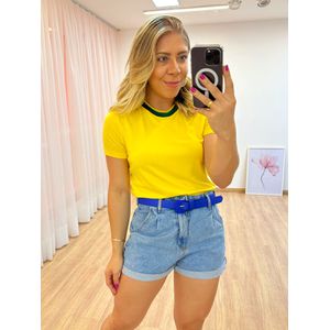 T-Shirt Brasil Amarela - 18155 - Ana G Store
