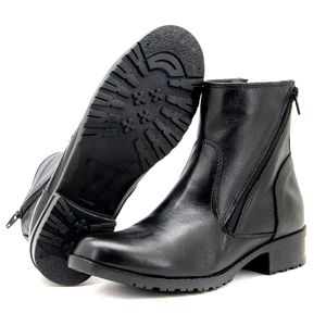 Coturno feminino couro legítimo 7506 preto com fec... - Atron Shoes