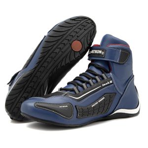 Sapatilha para kart em couro legítimo na cor azul ... - Atron Shoes