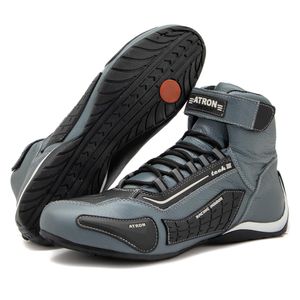 Sapatilha para kart em couro legítimo na cor cinza... - Atron Shoes