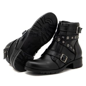 Coturno feminino cano curto em couro legítimo na c... - Atron Shoes