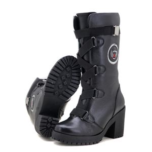 Bota feminina motociclista estilo roqueira 9410 - ... - Atron Shoes