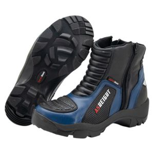 Bota motociclista com altura de até 9cm em couro l... - Atron Shoes