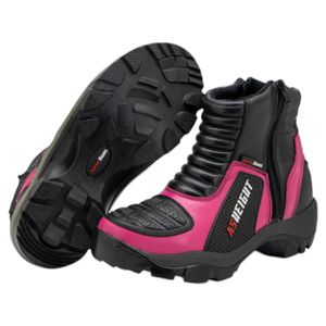 Bota motociclista com altura de até 9cm em couro l... - Atron Shoes