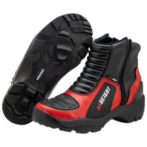 Bota motociclista com altura de até 9cm em couro l... - Atron Shoes