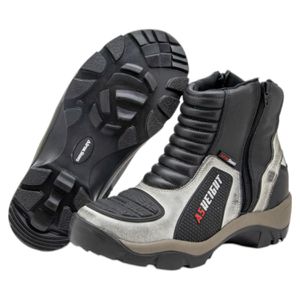 Bota motociclista com altura de até 9cm em couro l... - Atron Shoes