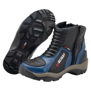 Bota motociclista com altura de até 9cm em couro l... - Atron Shoes