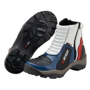 Bota motociclista com altura de até 9cm em couro l... - Atron Shoes