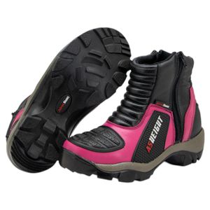 Bota motociclista com altura de até 9cm em couro l... - Atron Shoes