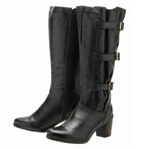 Bota feminina cano alto em couro legítimo ajustáve... - Atron Shoes
